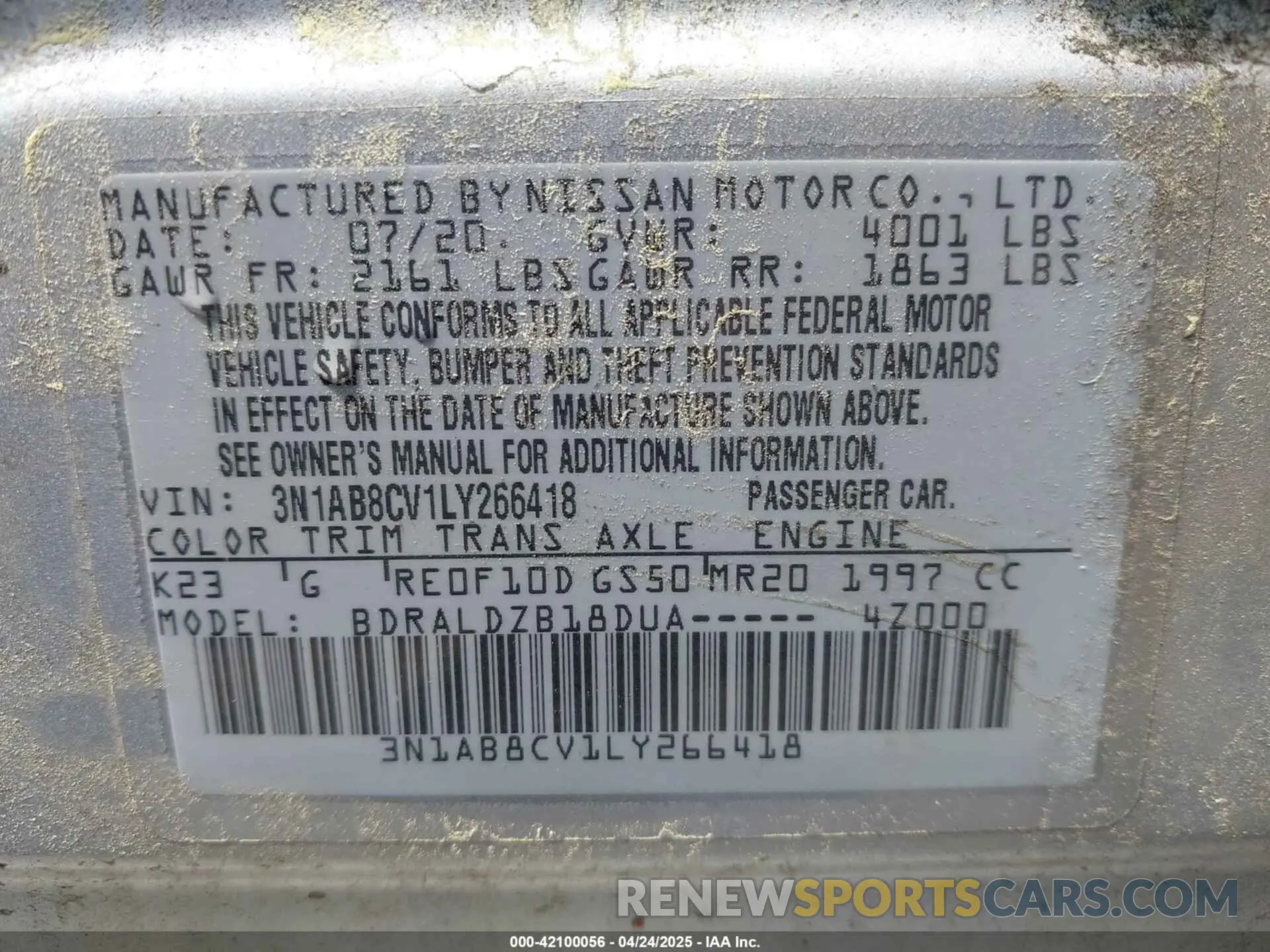 9 Photograph of a damaged car 3N1AB8CV1LY266418 NISSAN SENTRA 2020