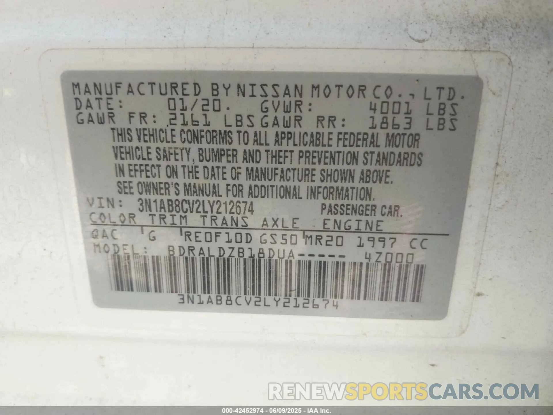 9 Photograph of a damaged car 3N1AB8CV2LY212674 NISSAN SENTRA 2020