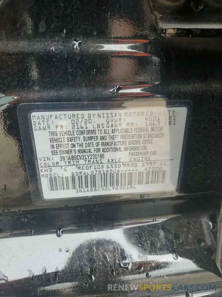 15 Photograph of a damaged car 3N1AB8CV2LY230186 NISSAN SENTRA 2020
