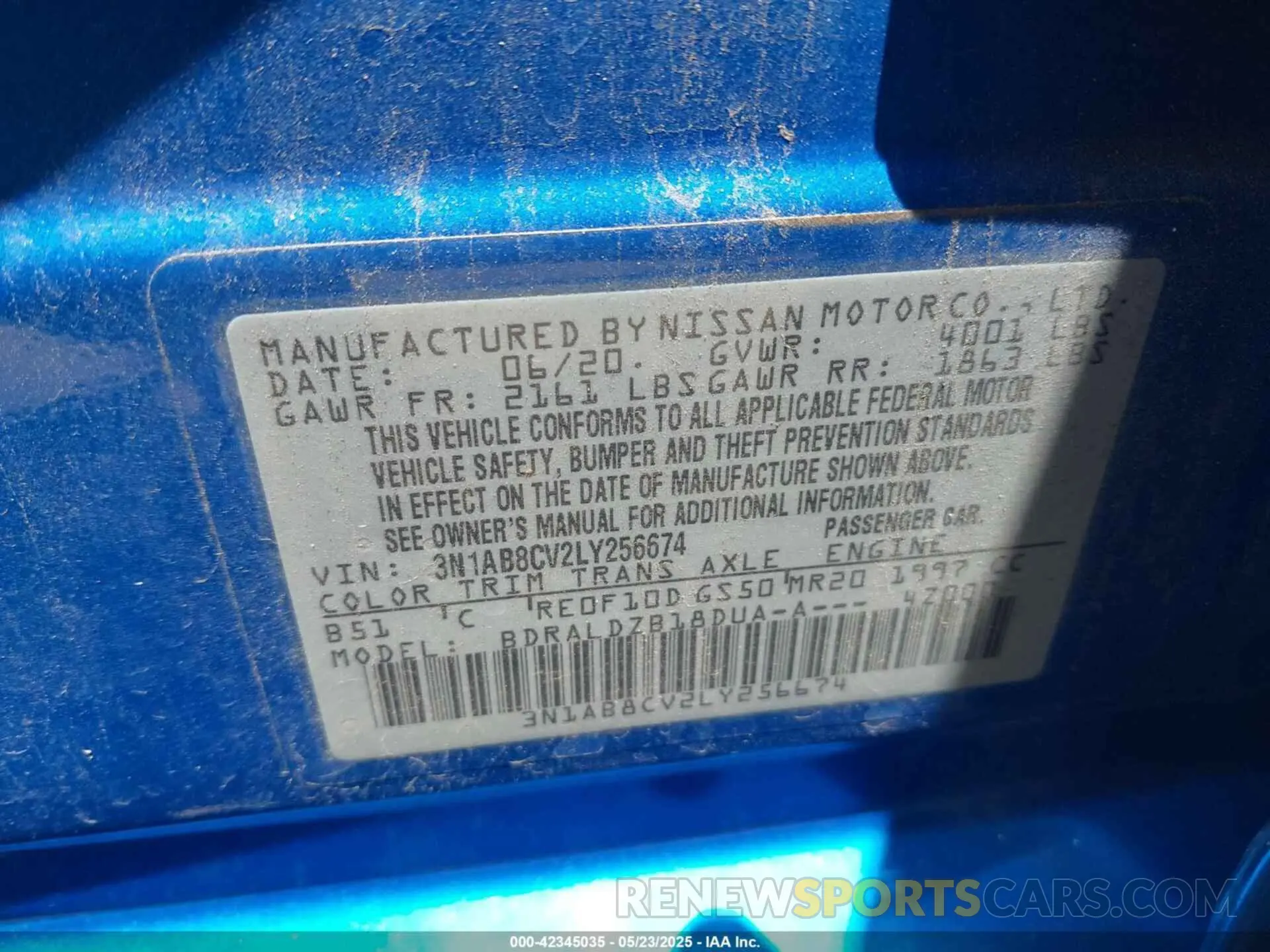 9 Photograph of a damaged car 3N1AB8CV2LY256674 NISSAN SENTRA 2020