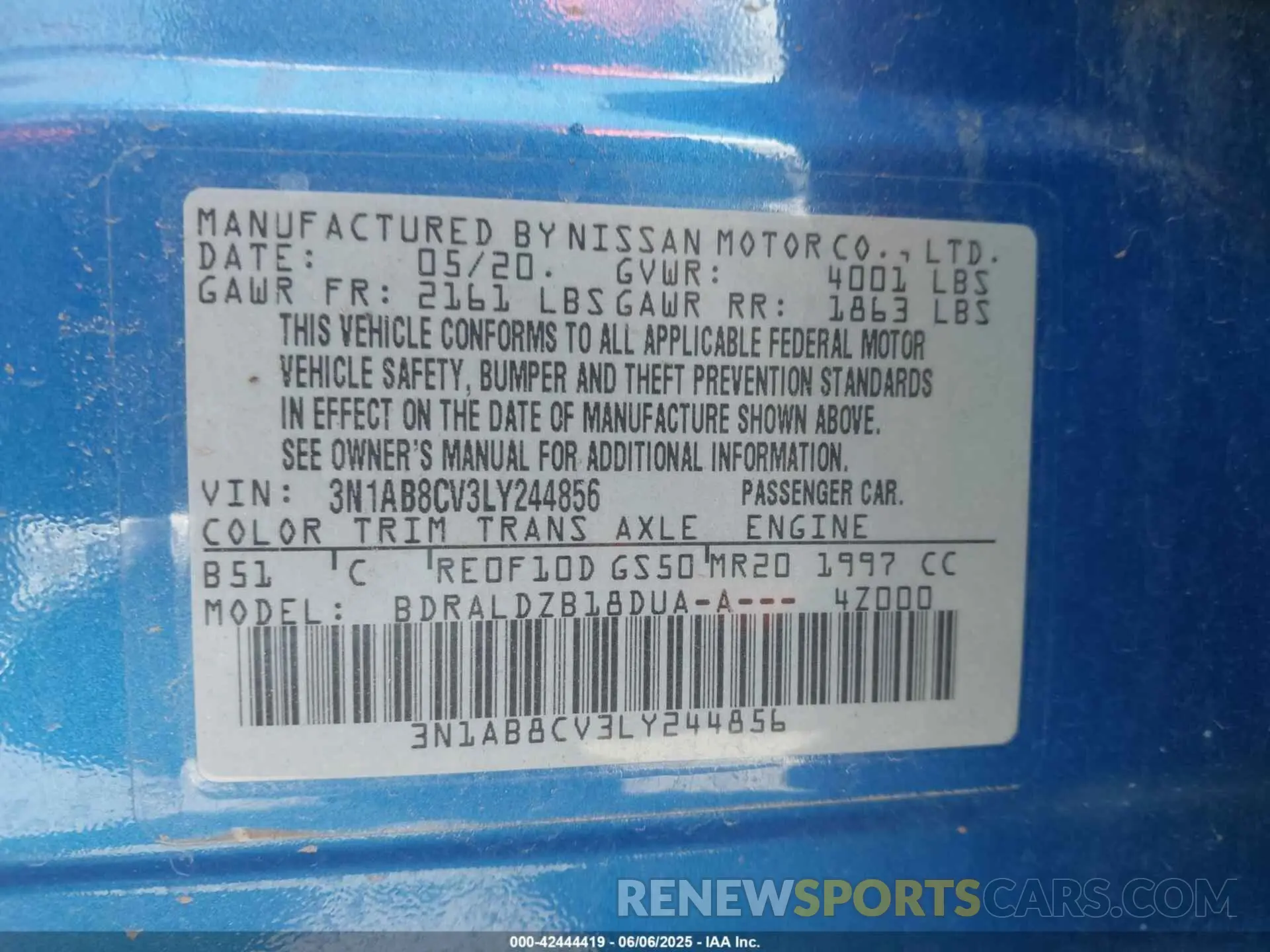9 Photograph of a damaged car 3N1AB8CV3LY244856 NISSAN SENTRA 2020