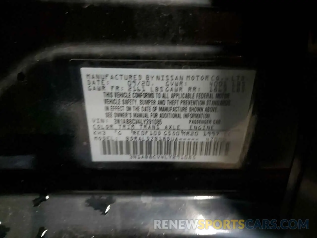 12 Photograph of a damaged car 3N1AB8CV4LY291085 NISSAN SENTRA 2020