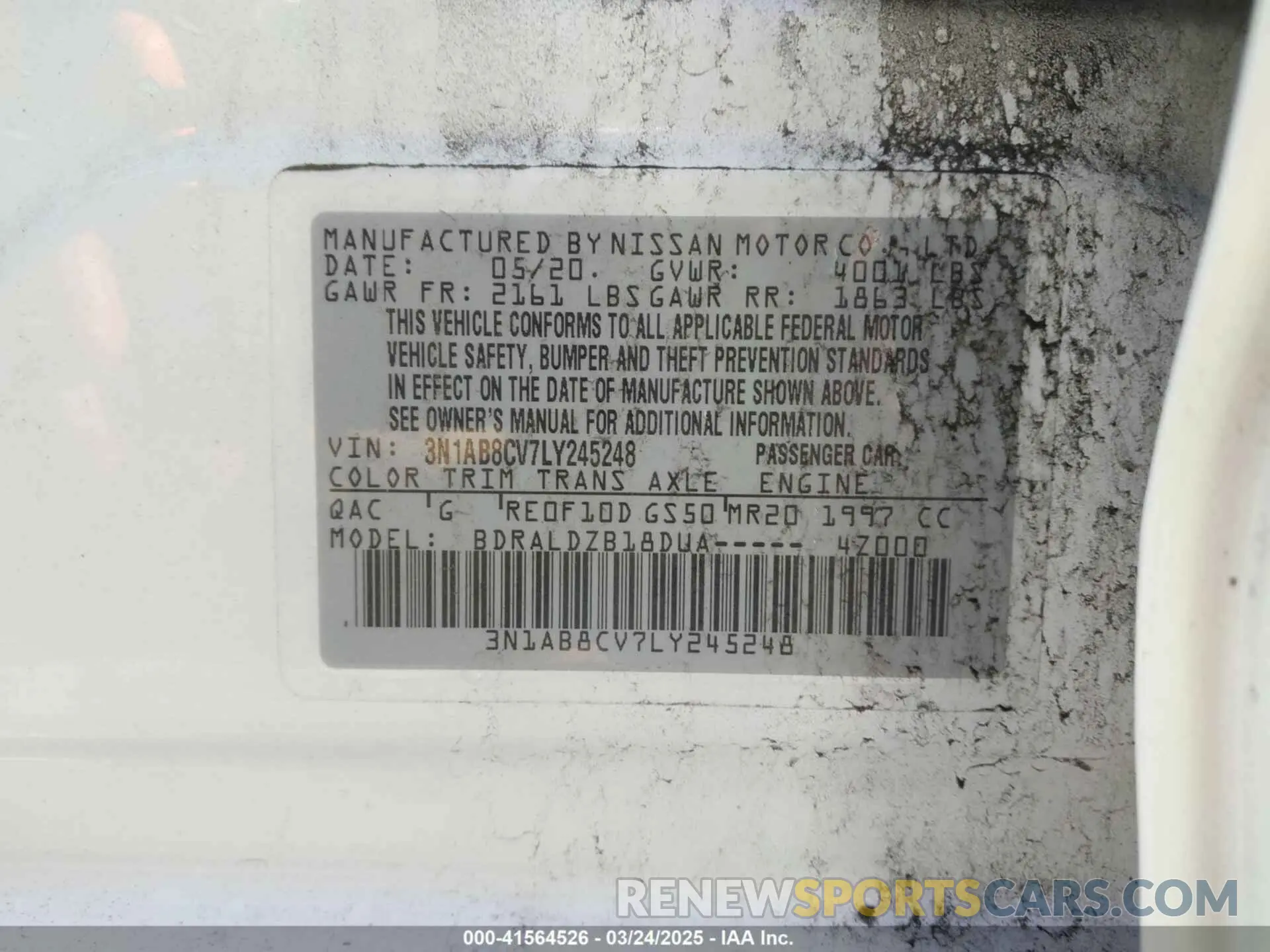 9 Photograph of a damaged car 3N1AB8CV7LY245248 NISSAN SENTRA 2020