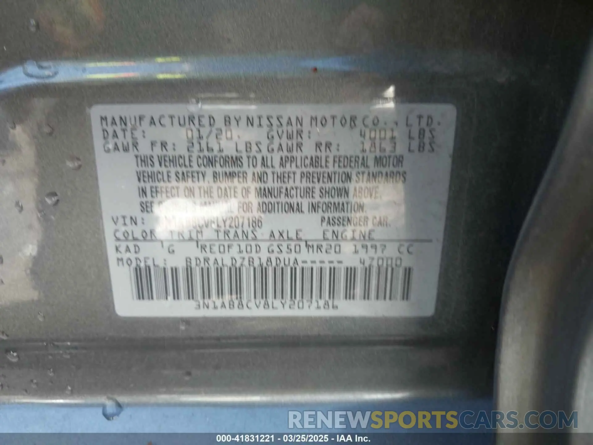 9 Photograph of a damaged car 3N1AB8CV8LY207186 NISSAN SENTRA 2020