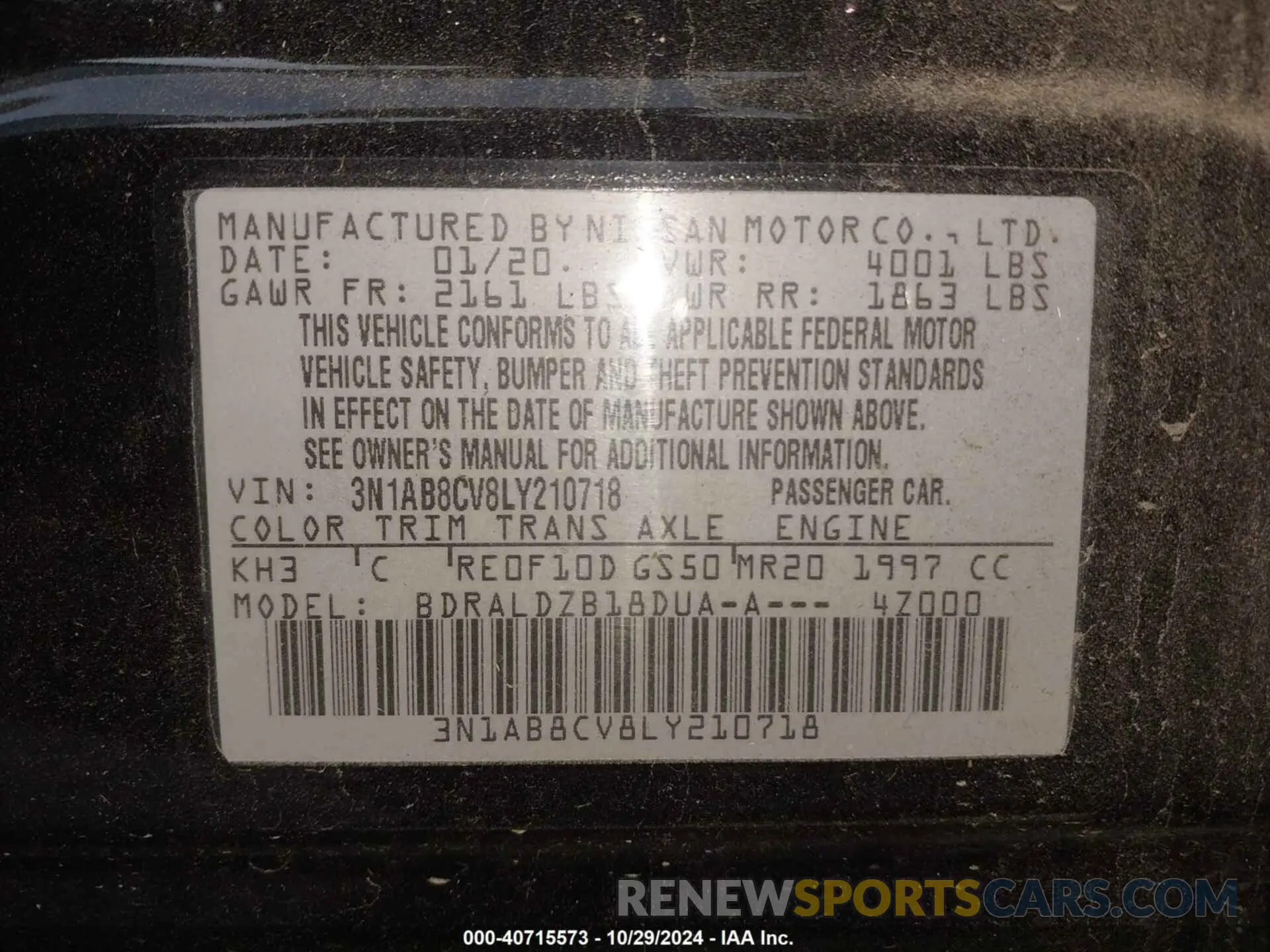 9 Photograph of a damaged car 3N1AB8CV8LY210718 NISSAN SENTRA 2020