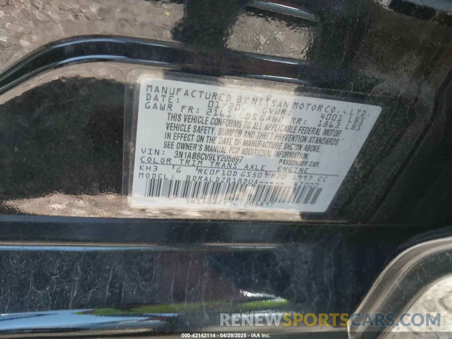9 Photograph of a damaged car 3N1AB8CV9LY205897 NISSAN SENTRA 2020