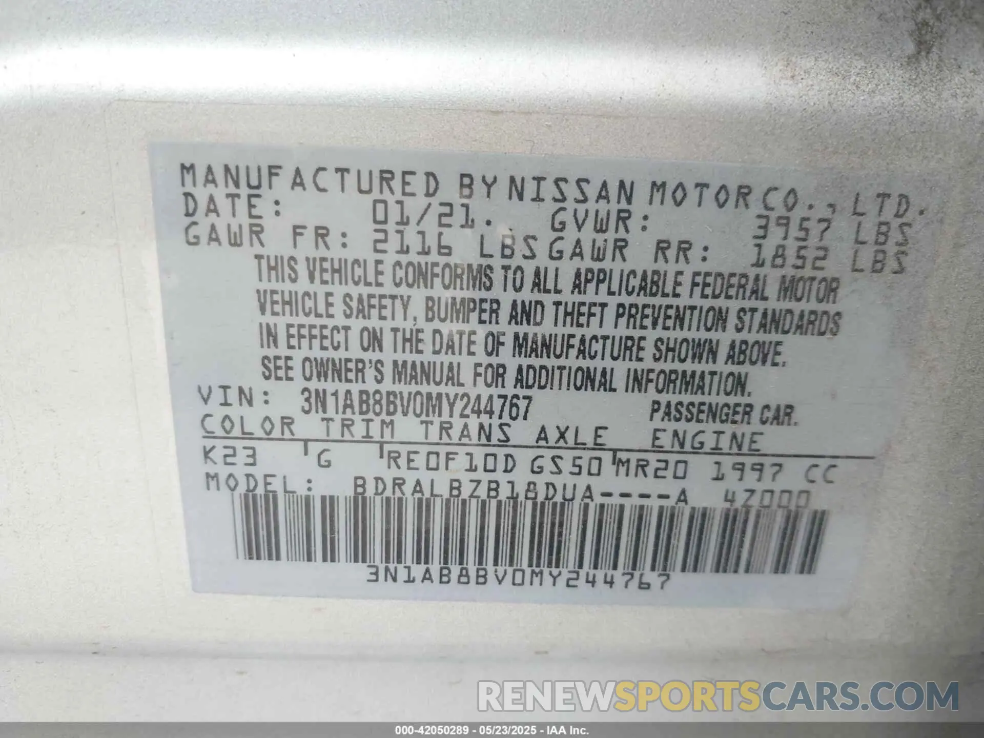 9 Photograph of a damaged car 3N1AB8BV0MY244767 NISSAN SENTRA 2021
