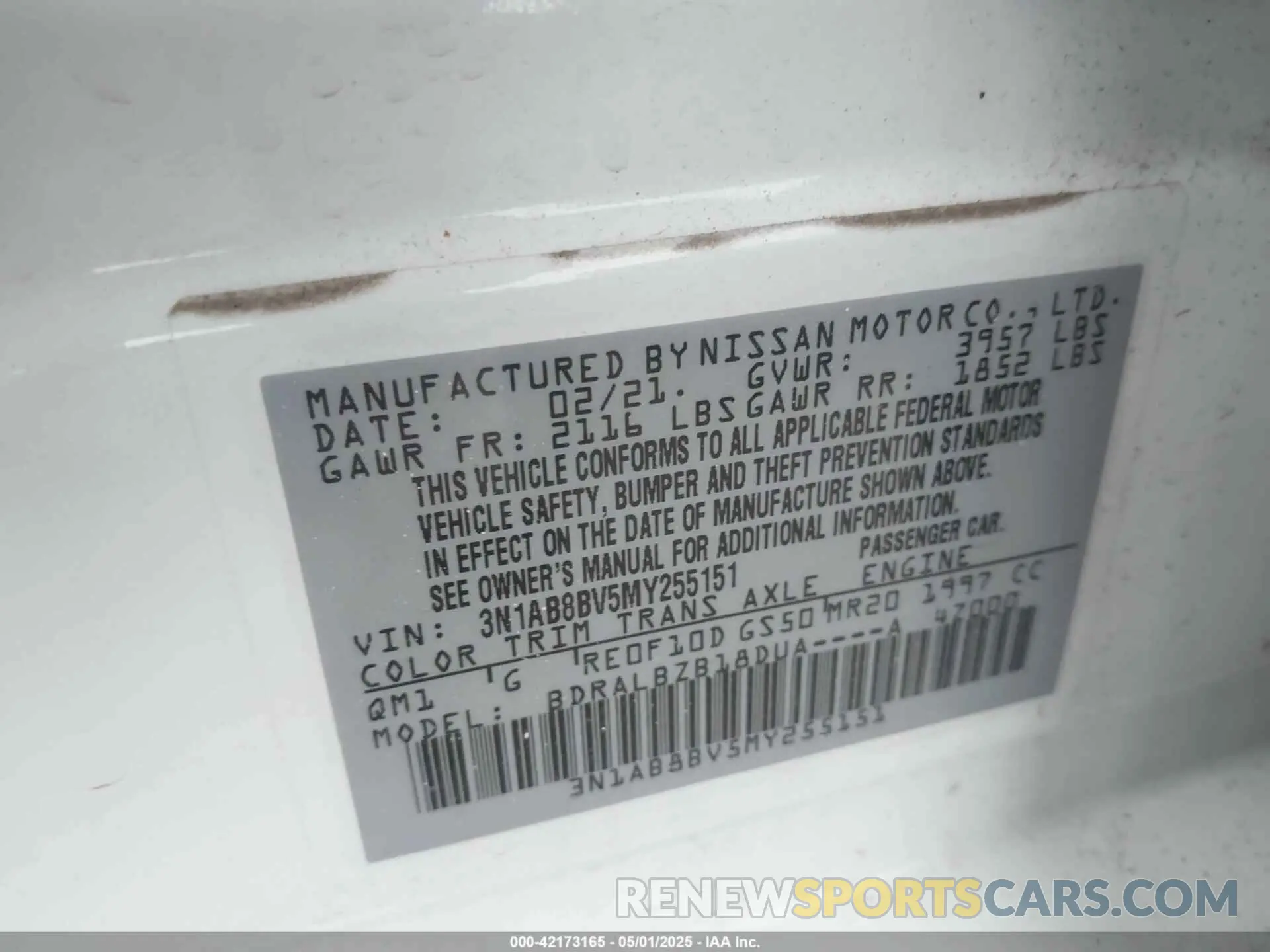 9 Photograph of a damaged car 3N1AB8BV5MY255151 NISSAN SENTRA 2021