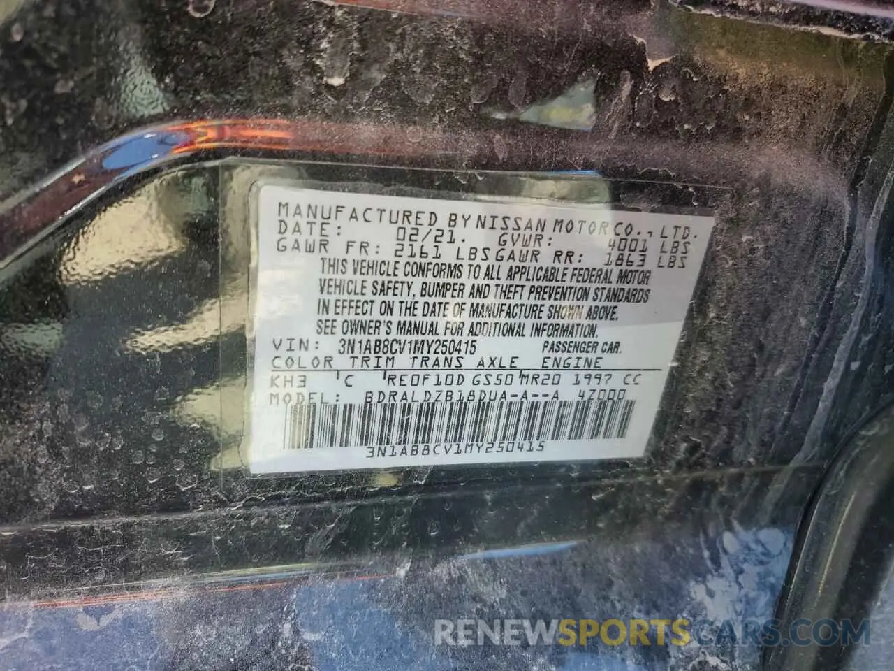 12 Photograph of a damaged car 3N1AB8CV1MY250415 NISSAN SENTRA 2021