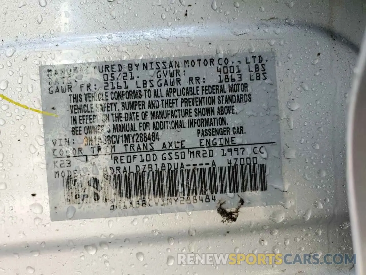 12 Photograph of a damaged car 3N1AB8CV1MY288484 NISSAN SENTRA 2021