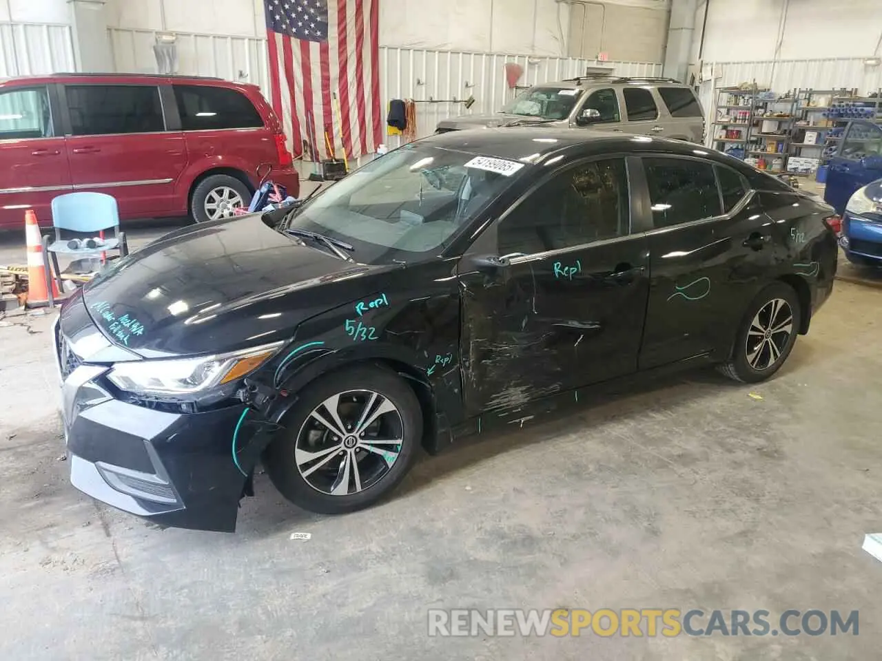 1 Photograph of a damaged car 3N1AB8CV1MY325436 NISSAN SENTRA 2021
