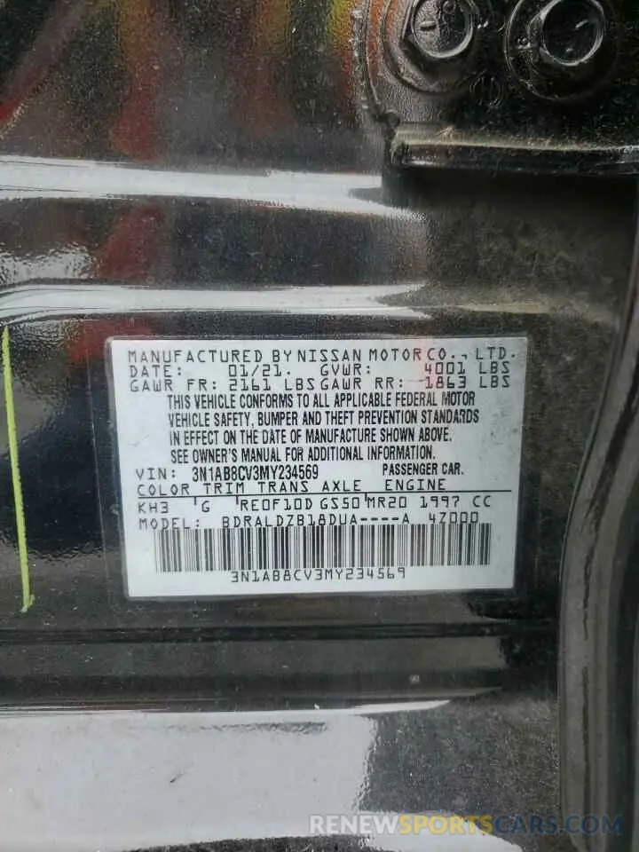 12 Photograph of a damaged car 3N1AB8CV3MY234569 NISSAN SENTRA 2021