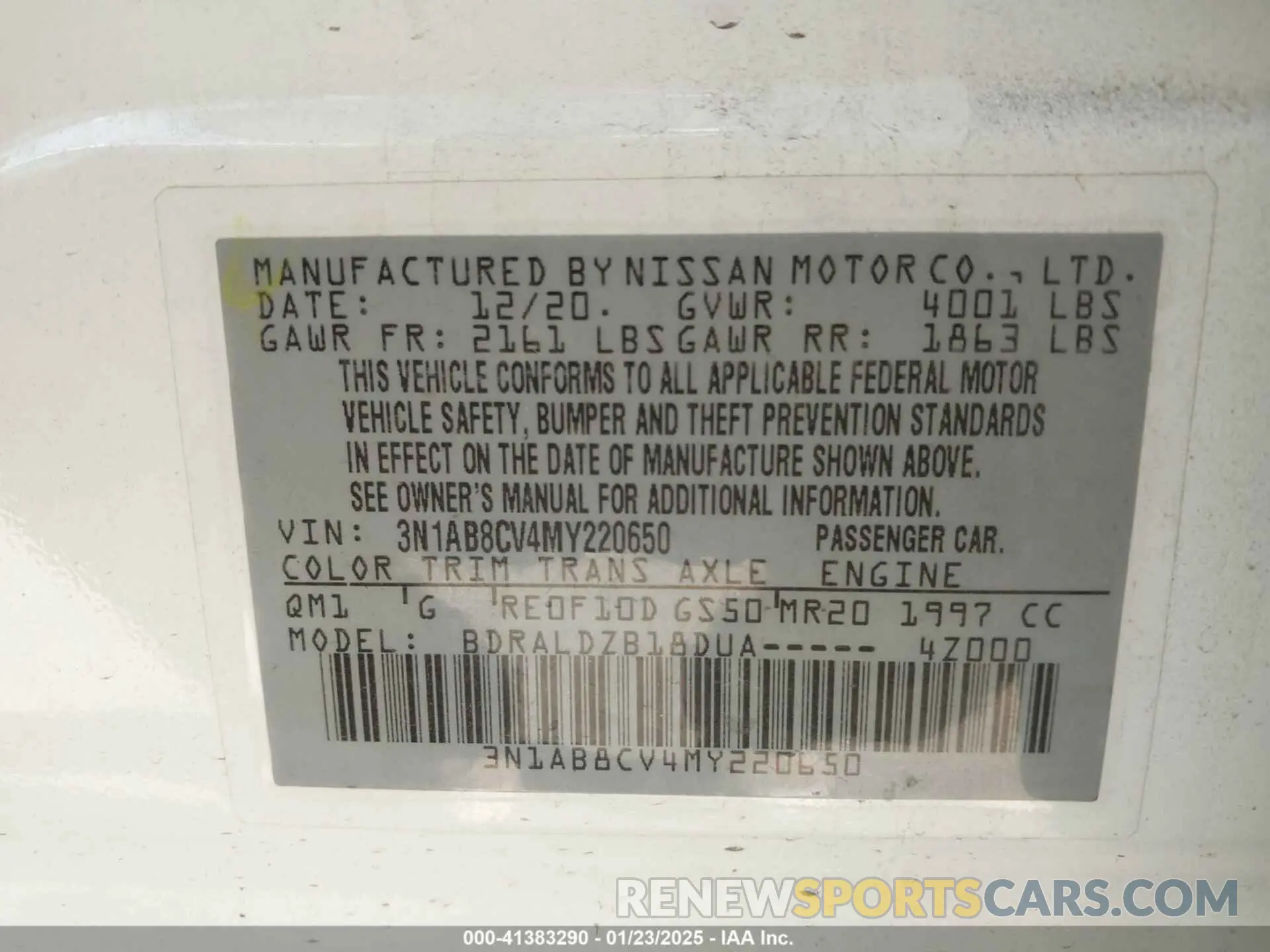 9 Photograph of a damaged car 3N1AB8CV4MY220650 NISSAN SENTRA 2021
