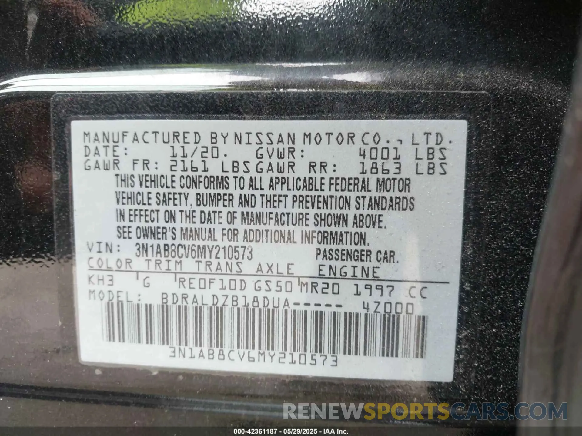 9 Photograph of a damaged car 3N1AB8CV6MY210573 NISSAN SENTRA 2021