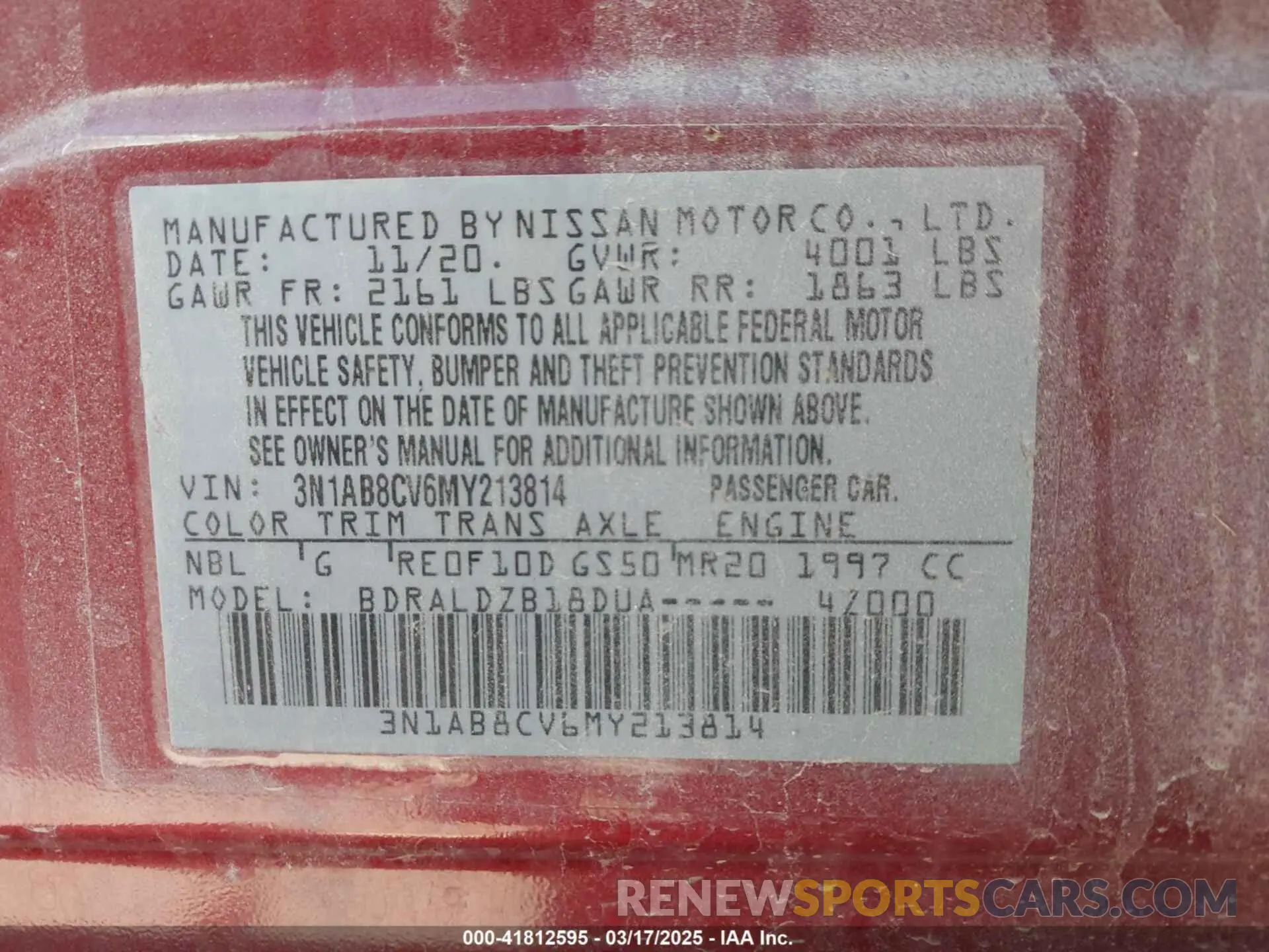 9 Photograph of a damaged car 3N1AB8CV6MY213814 NISSAN SENTRA 2021