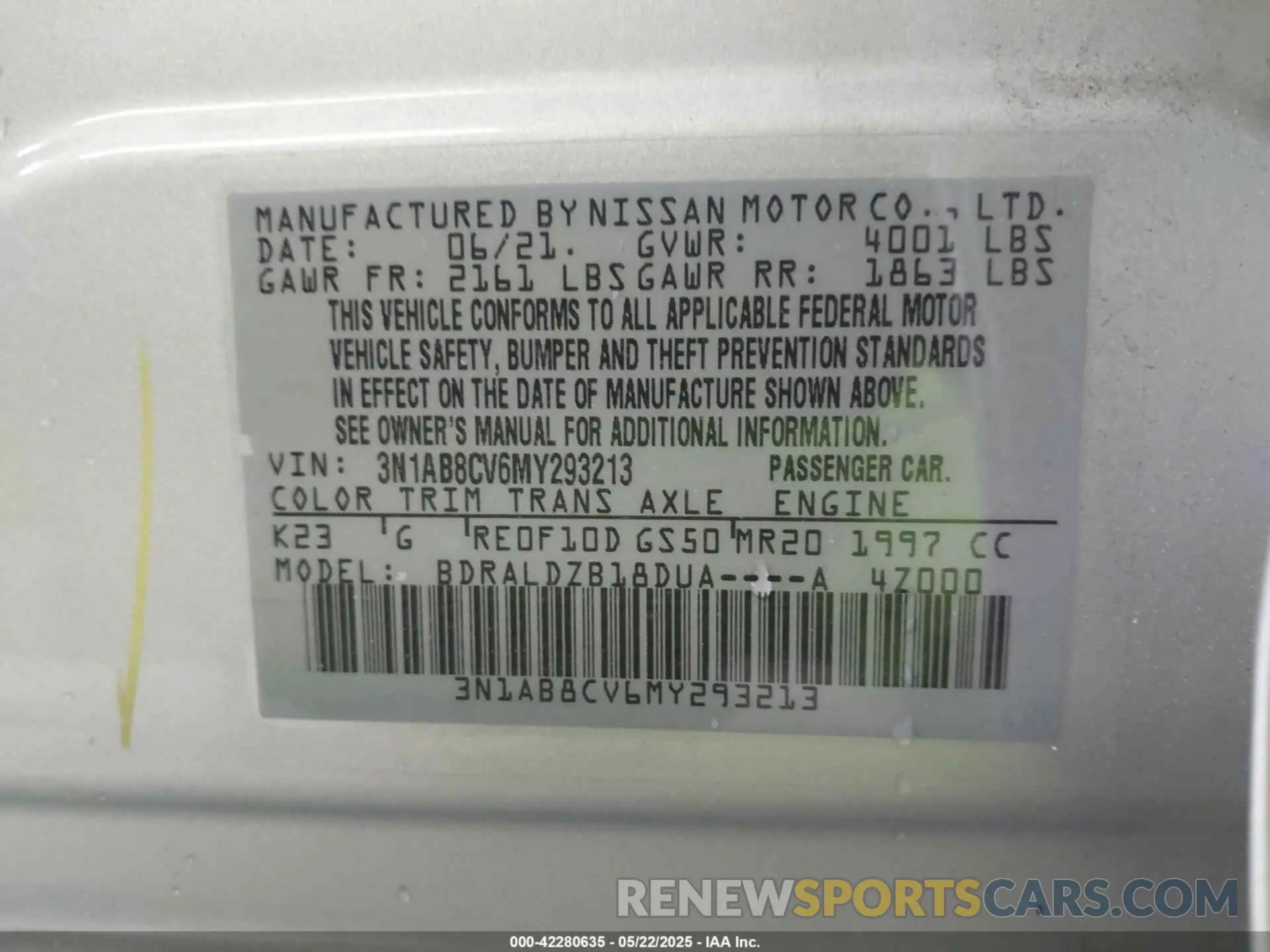 9 Photograph of a damaged car 3N1AB8CV6MY293213 NISSAN SENTRA 2021