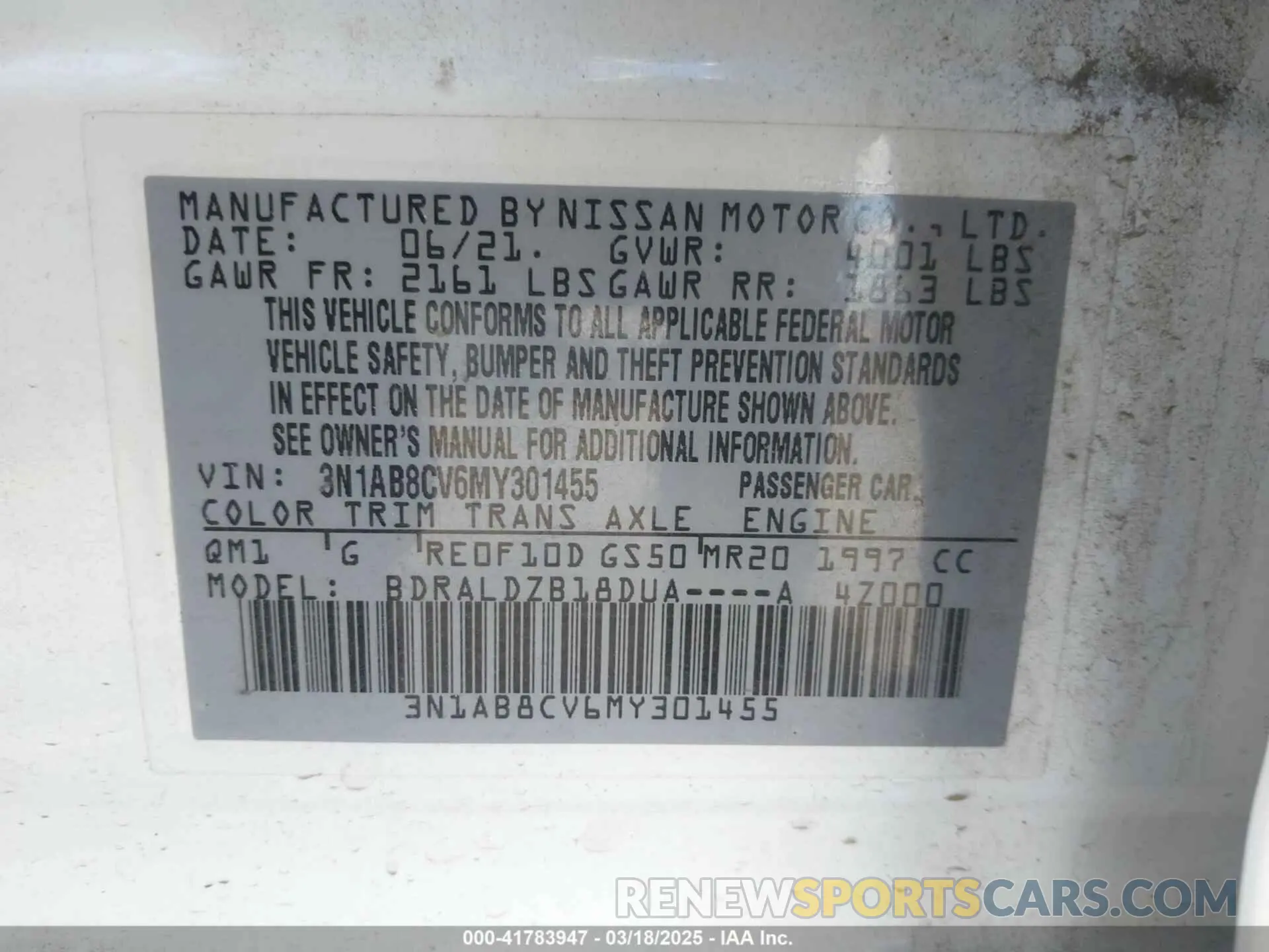 9 Photograph of a damaged car 3N1AB8CV6MY301455 NISSAN SENTRA 2021