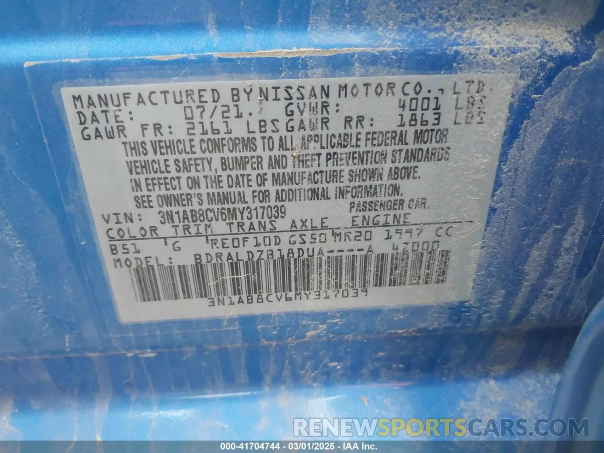 9 Photograph of a damaged car 3N1AB8CV6MY317039 NISSAN SENTRA 2021