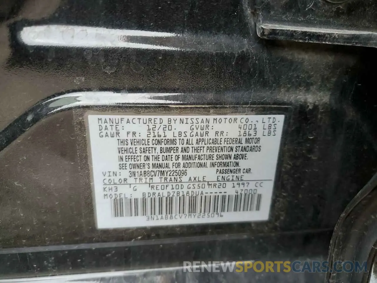 13 Photograph of a damaged car 3N1AB8CV7MY225096 NISSAN SENTRA 2021