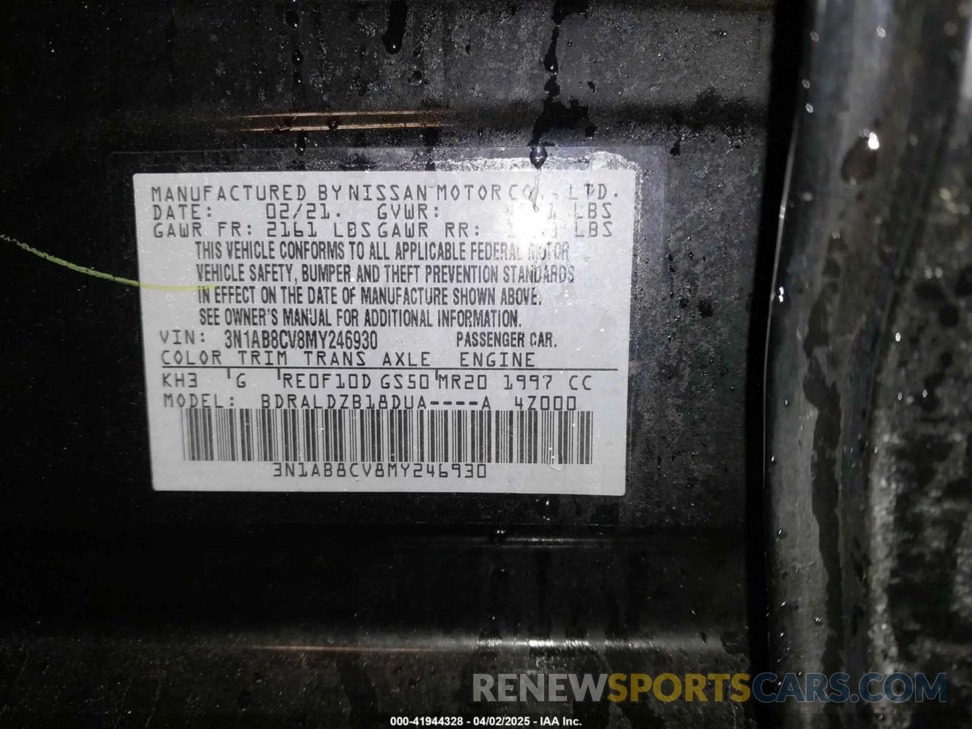 9 Photograph of a damaged car 3N1AB8CV8MY246930 NISSAN SENTRA 2021