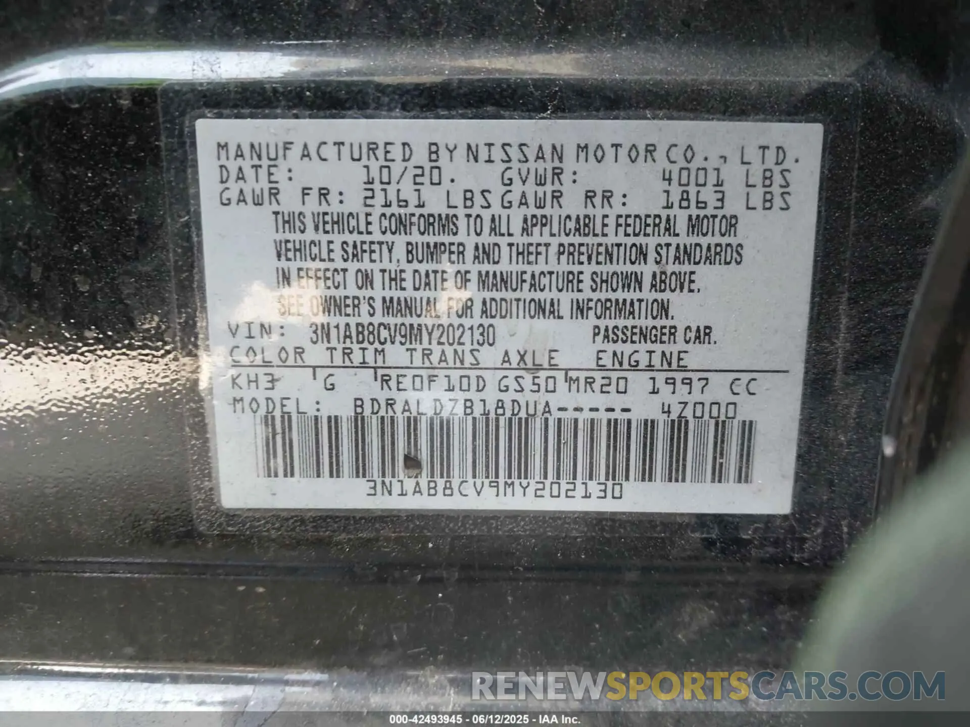 9 Photograph of a damaged car 3N1AB8CV9MY202130 NISSAN SENTRA 2021