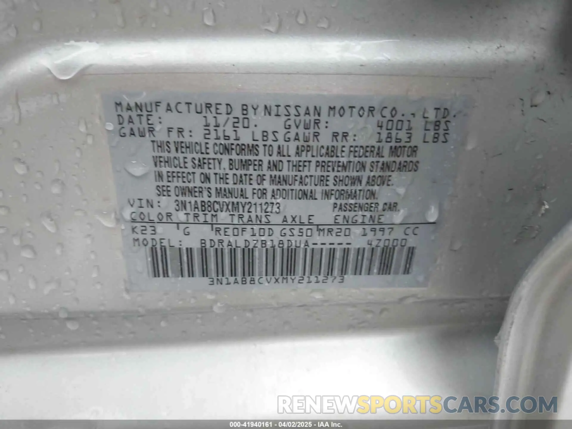 9 Photograph of a damaged car 3N1AB8CVXMY211273 NISSAN SENTRA 2021