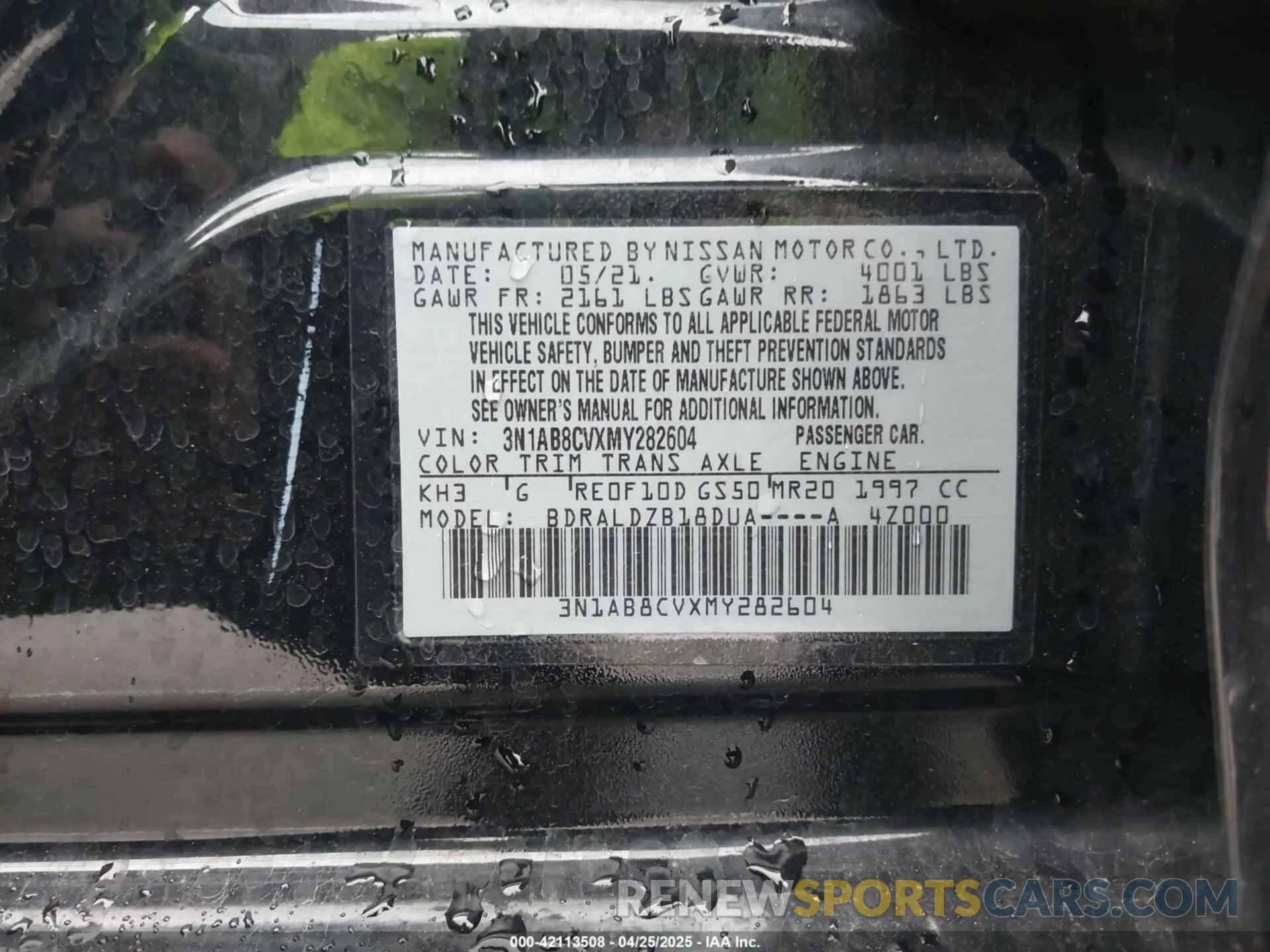 9 Photograph of a damaged car 3N1AB8CVXMY282604 NISSAN SENTRA 2021