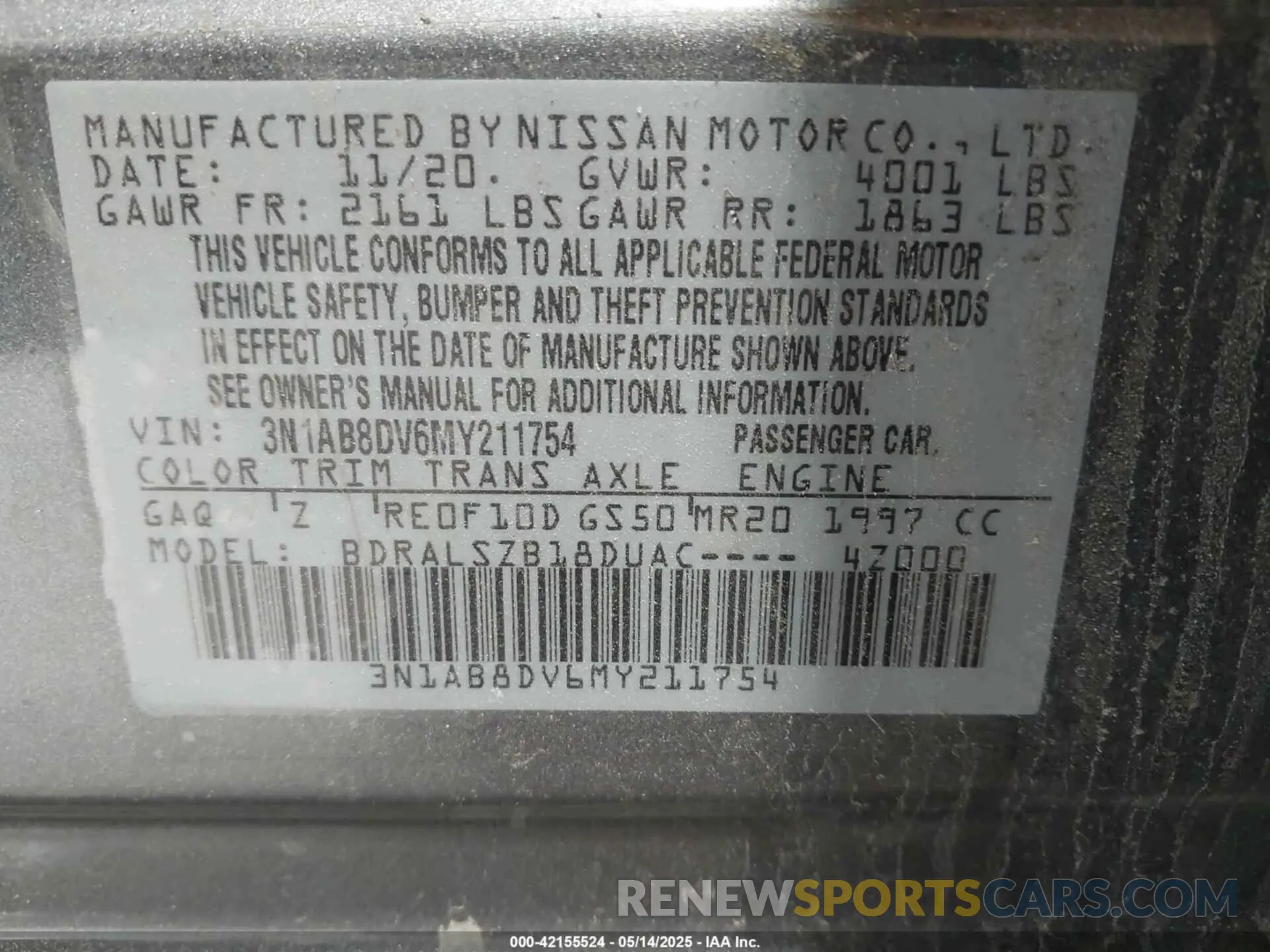 9 Photograph of a damaged car 3N1AB8DV6MY211754 NISSAN SENTRA 2021