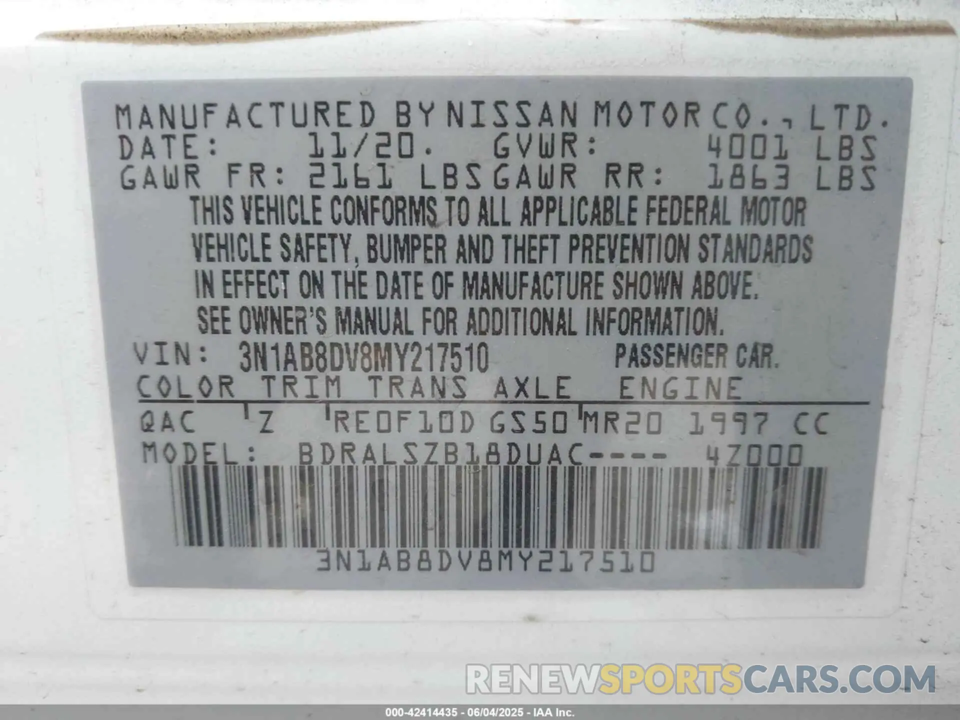 9 Photograph of a damaged car 3N1AB8DV8MY217510 NISSAN SENTRA 2021