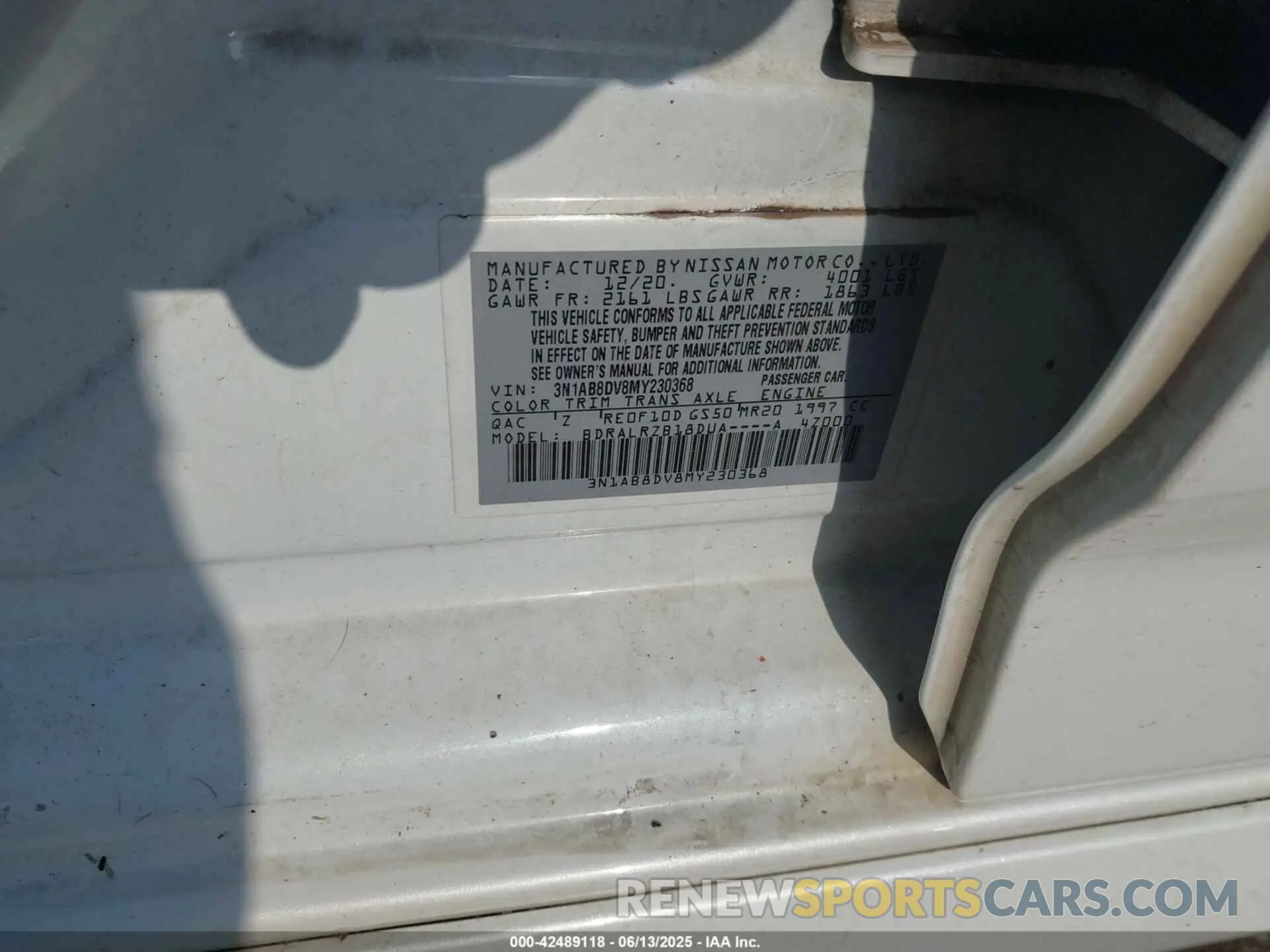 9 Photograph of a damaged car 3N1AB8DV8MY230368 NISSAN SENTRA 2021