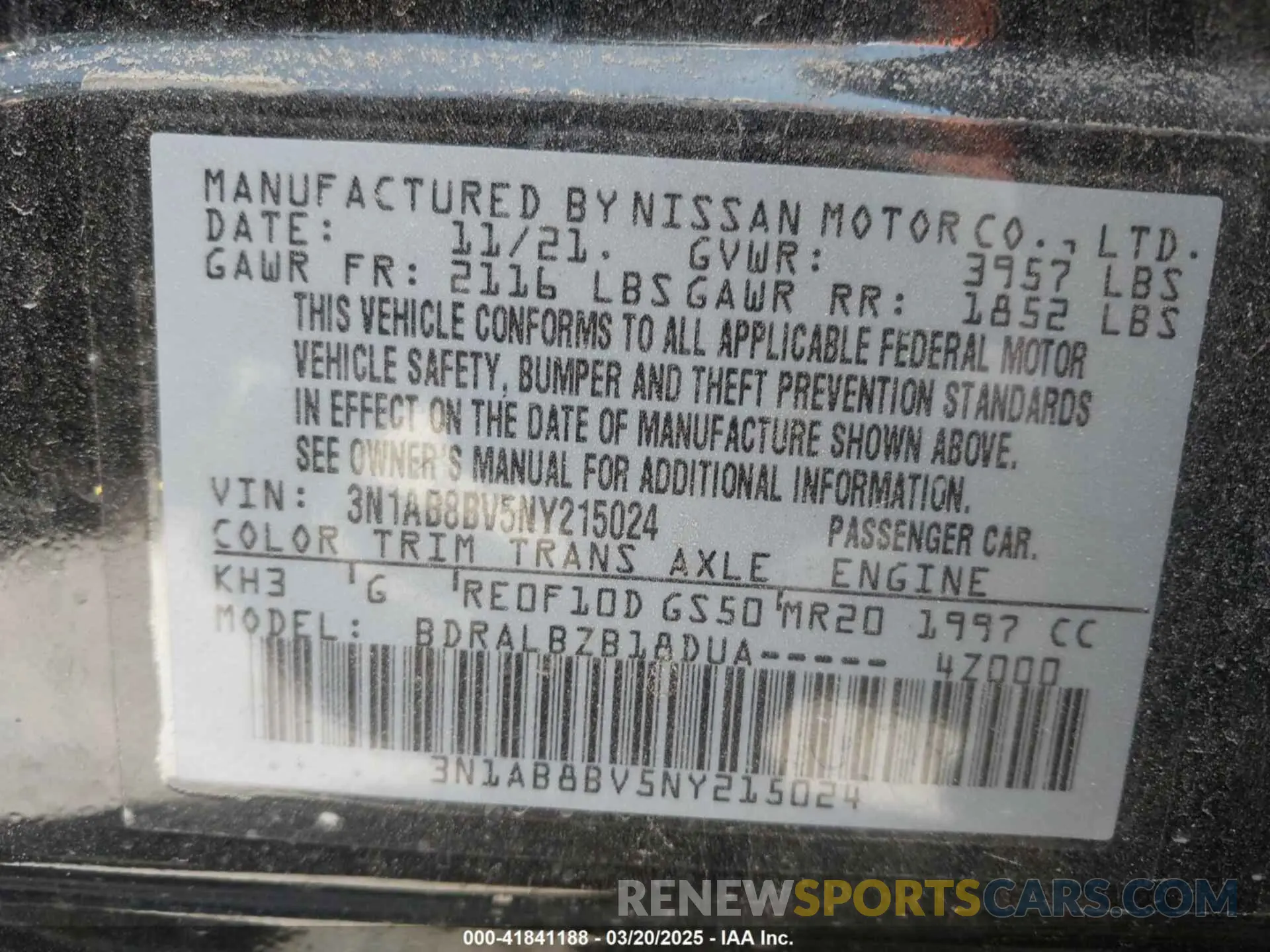 9 Photograph of a damaged car 3N1AB8BV5NY215024 NISSAN SENTRA 2022