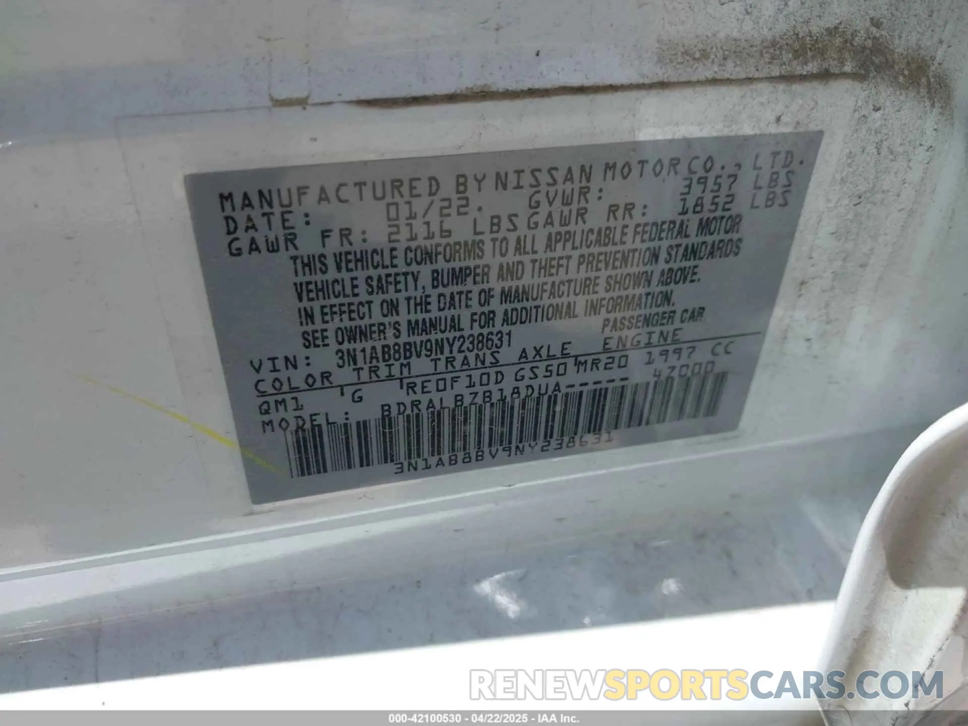 9 Photograph of a damaged car 3N1AB8BV9NY238631 NISSAN SENTRA 2022