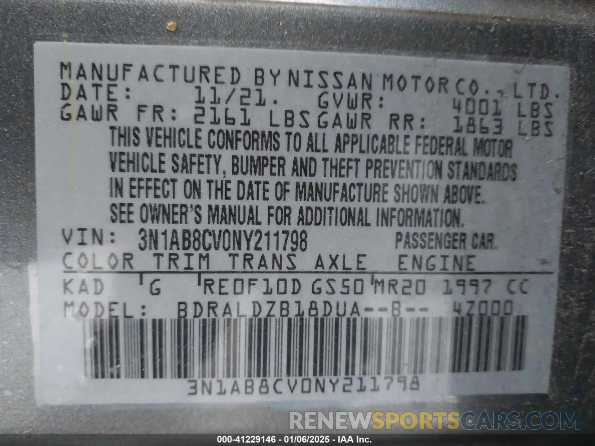 9 Photograph of a damaged car 3N1AB8CV0NY211798 NISSAN SENTRA 2022