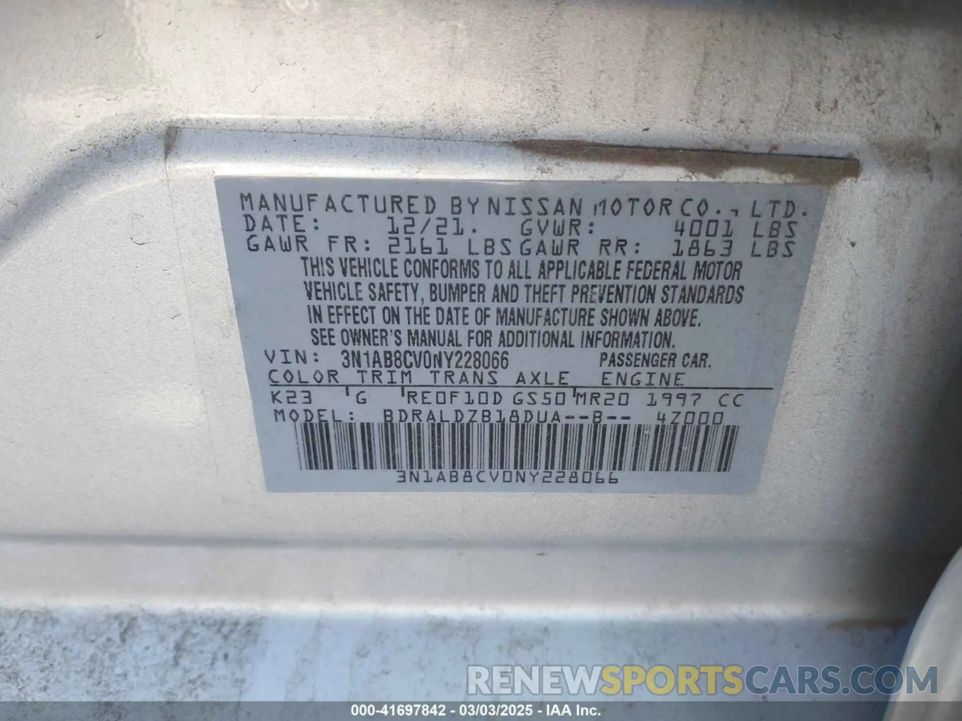 9 Photograph of a damaged car 3N1AB8CV0NY228066 NISSAN SENTRA 2022