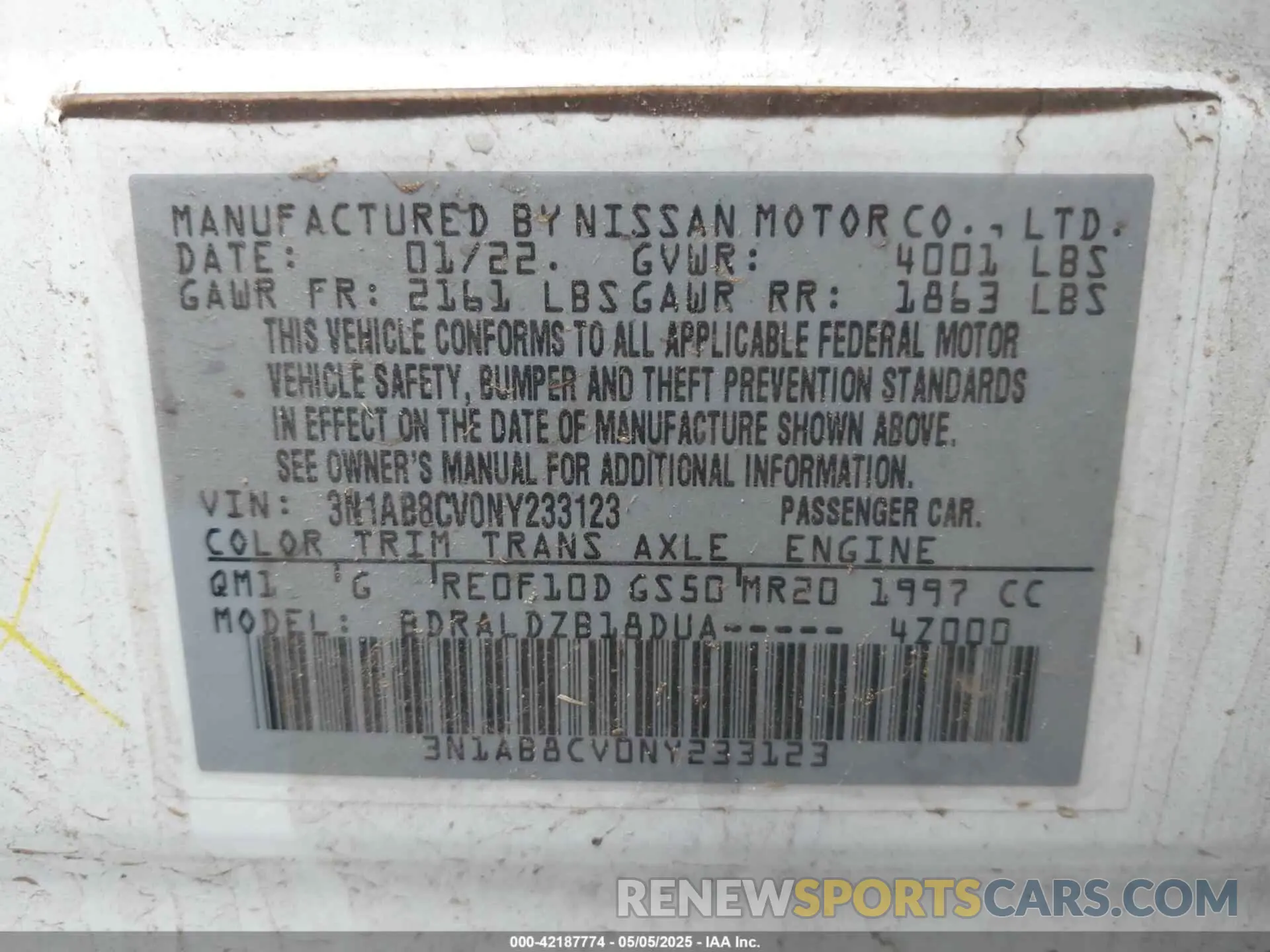 9 Photograph of a damaged car 3N1AB8CV0NY233123 NISSAN SENTRA 2022