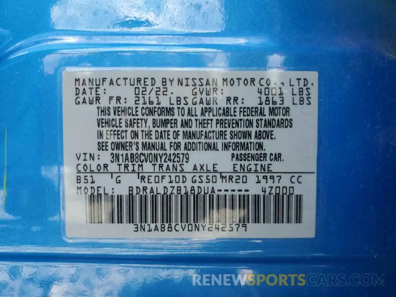 12 Photograph of a damaged car 3N1AB8CV0NY242579 NISSAN SENTRA 2022