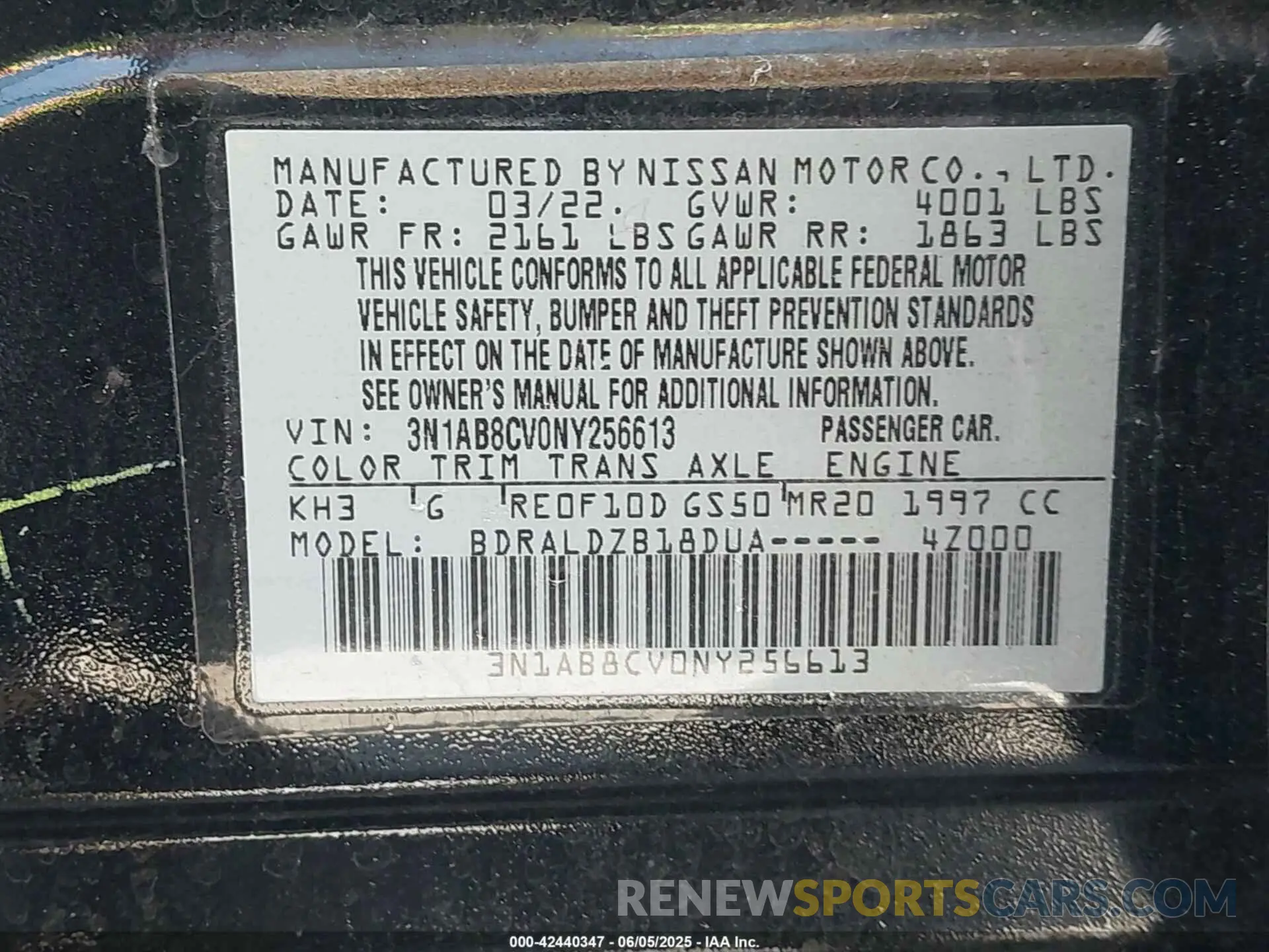 9 Photograph of a damaged car 3N1AB8CV0NY256613 NISSAN SENTRA 2022