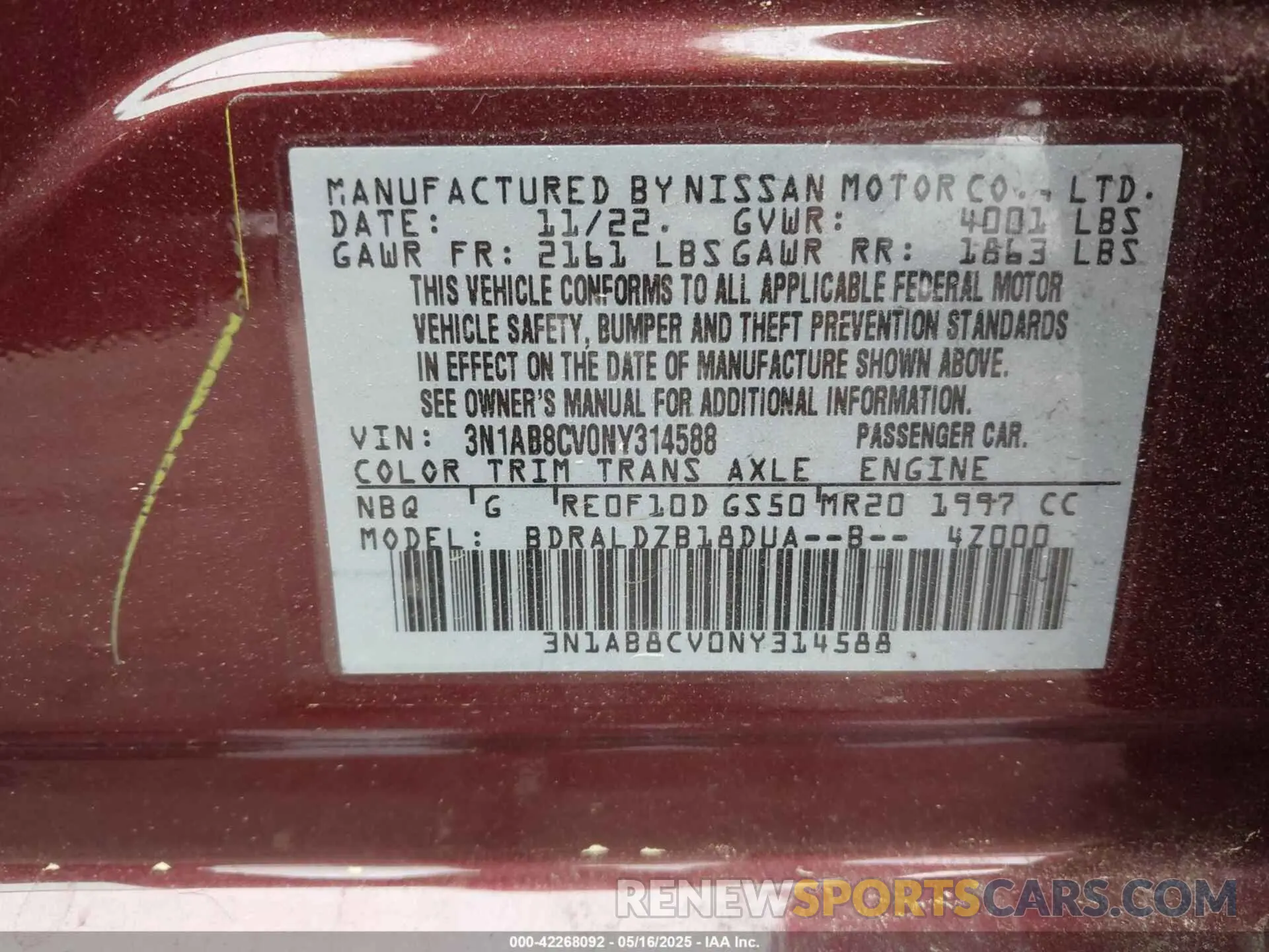 9 Photograph of a damaged car 3N1AB8CV0NY314588 NISSAN SENTRA 2022