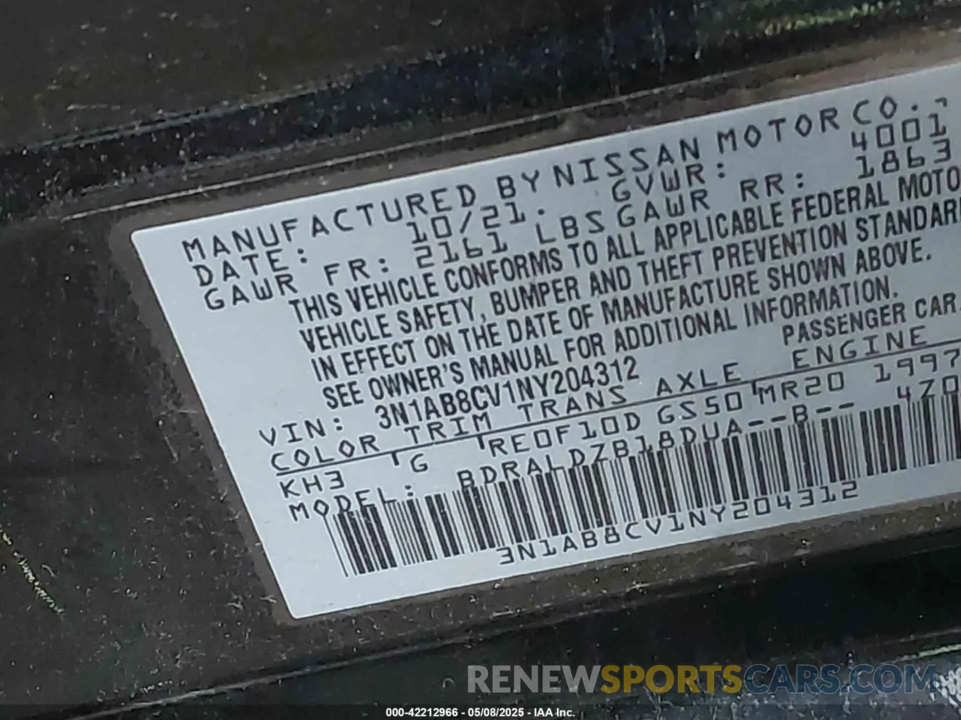 9 Photograph of a damaged car 3N1AB8CV1NY204312 NISSAN SENTRA 2022
