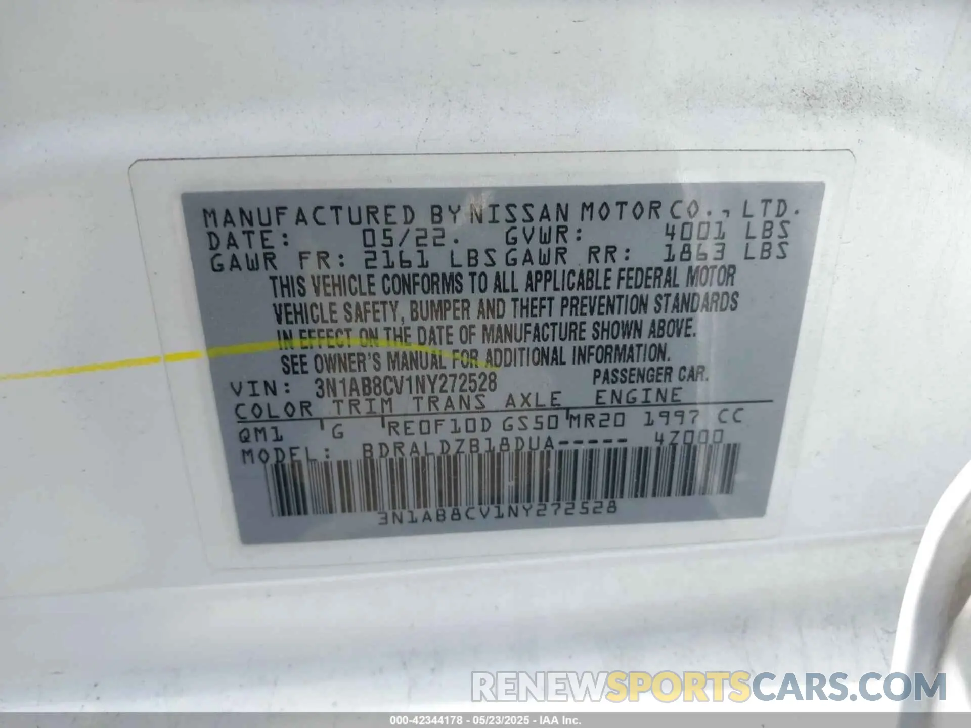 9 Photograph of a damaged car 3N1AB8CV1NY272528 NISSAN SENTRA 2022