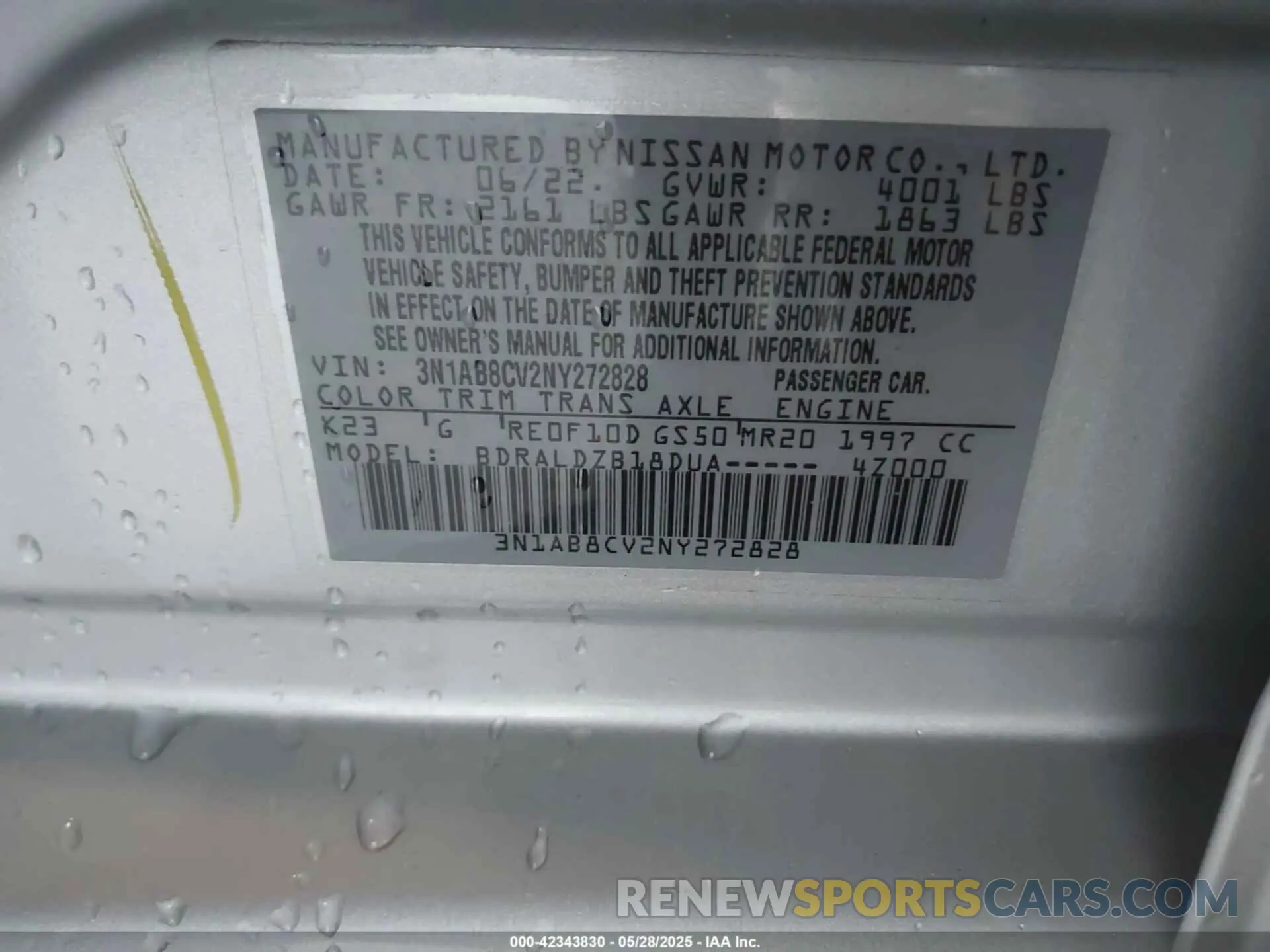 9 Photograph of a damaged car 3N1AB8CV2NY272828 NISSAN SENTRA 2022