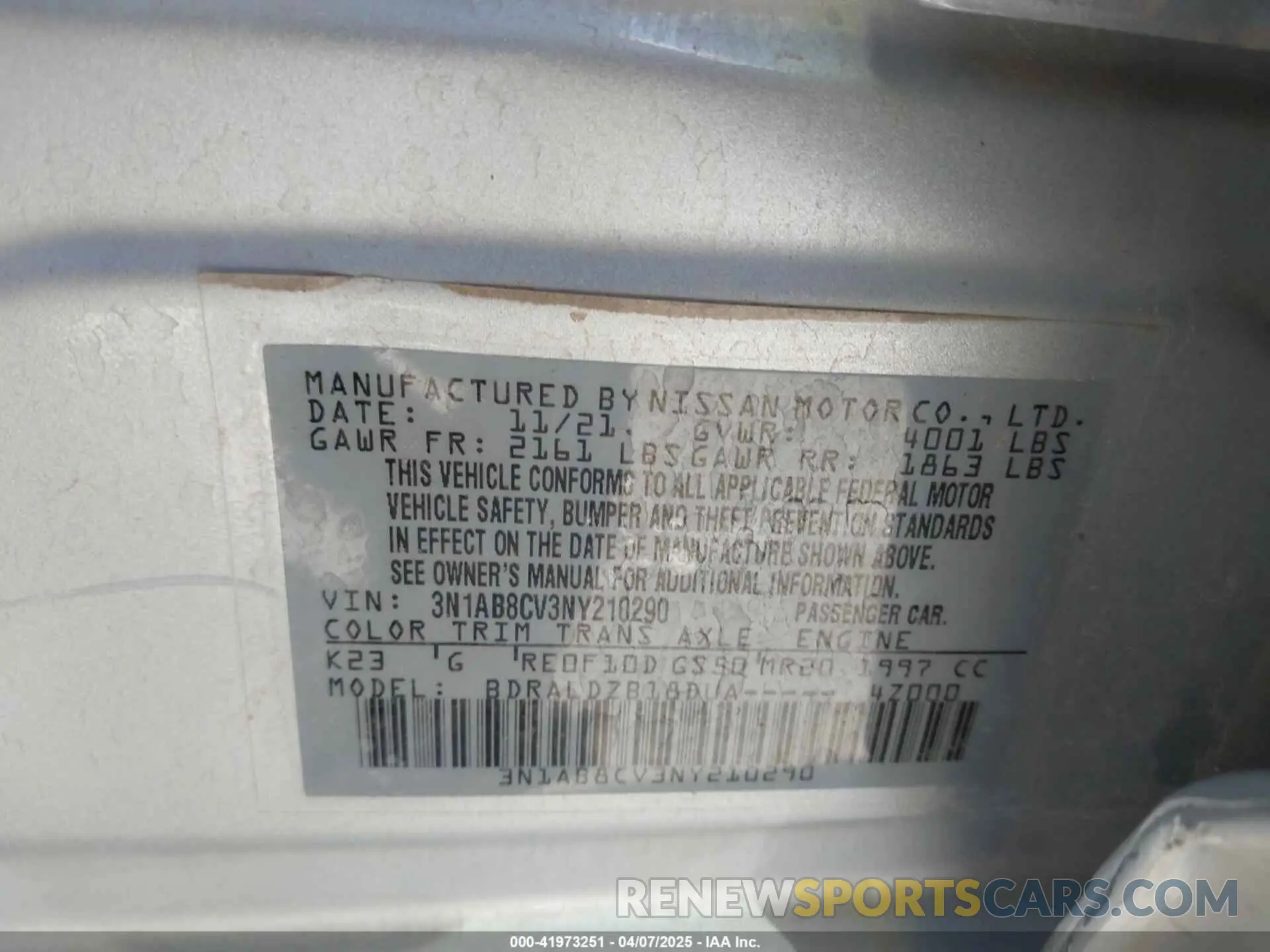 9 Photograph of a damaged car 3N1AB8CV3NY210290 NISSAN SENTRA 2022