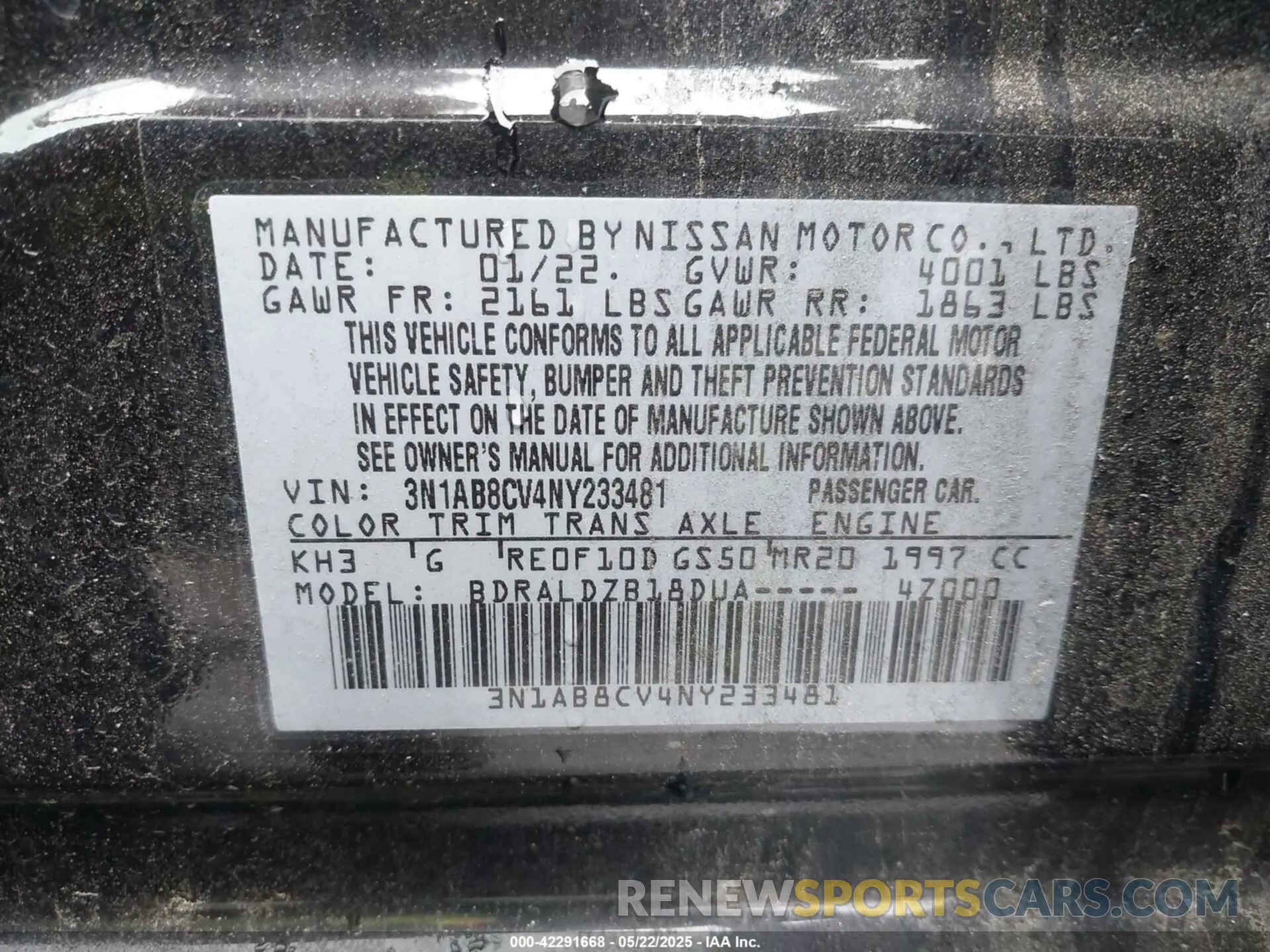 9 Photograph of a damaged car 3N1AB8CV4NY233481 NISSAN SENTRA 2022
