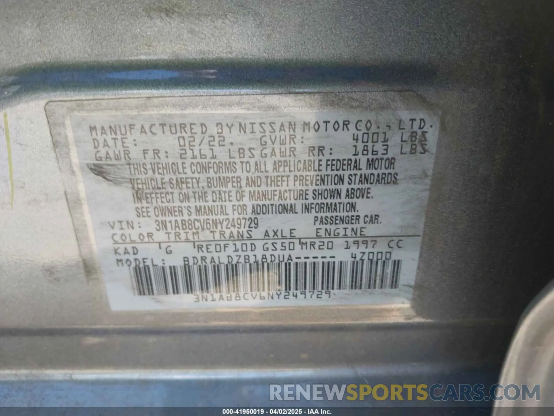 9 Photograph of a damaged car 3N1AB8CV6NY249729 NISSAN SENTRA 2022