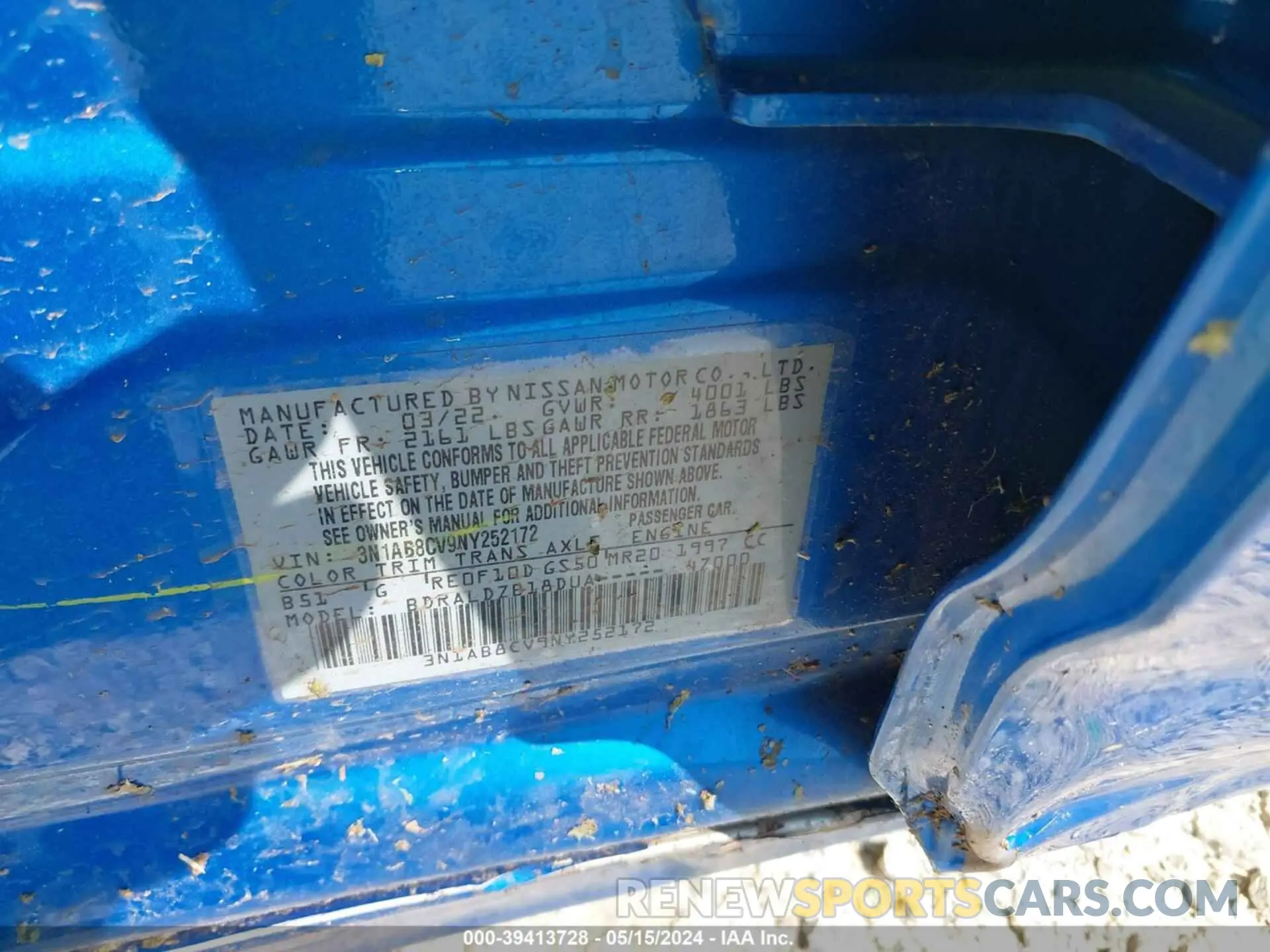 9 Photograph of a damaged car 3N1AB8CV9NY252172 NISSAN SENTRA 2022