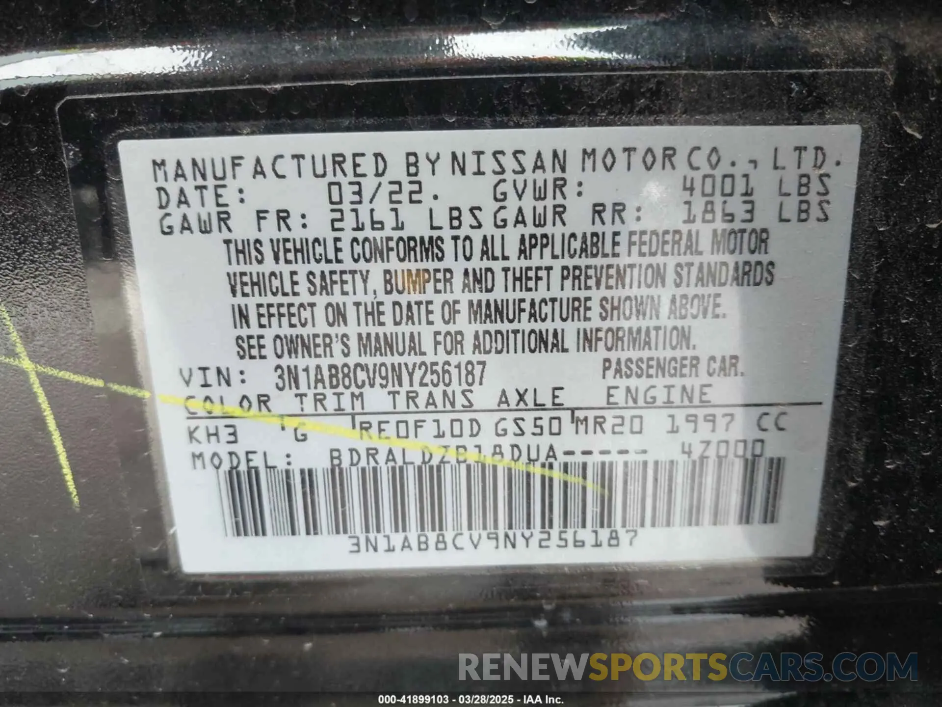 9 Photograph of a damaged car 3N1AB8CV9NY256187 NISSAN SENTRA 2022