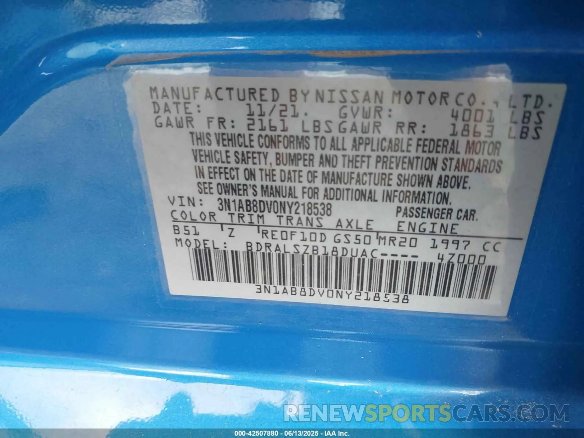 9 Photograph of a damaged car 3N1AB8DV0NY218538 NISSAN SENTRA 2022