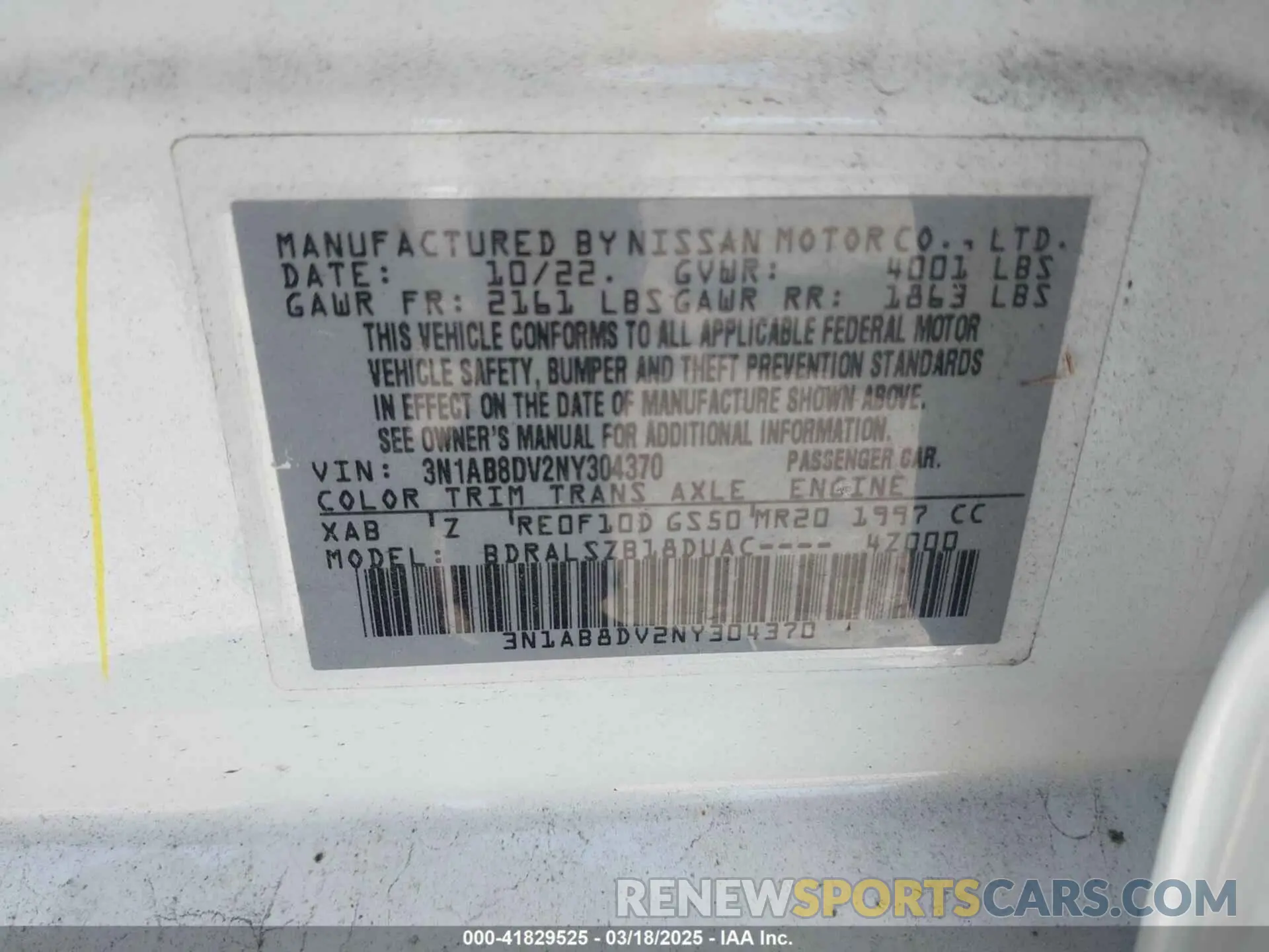 9 Photograph of a damaged car 3N1AB8DV2NY304370 NISSAN SENTRA 2022