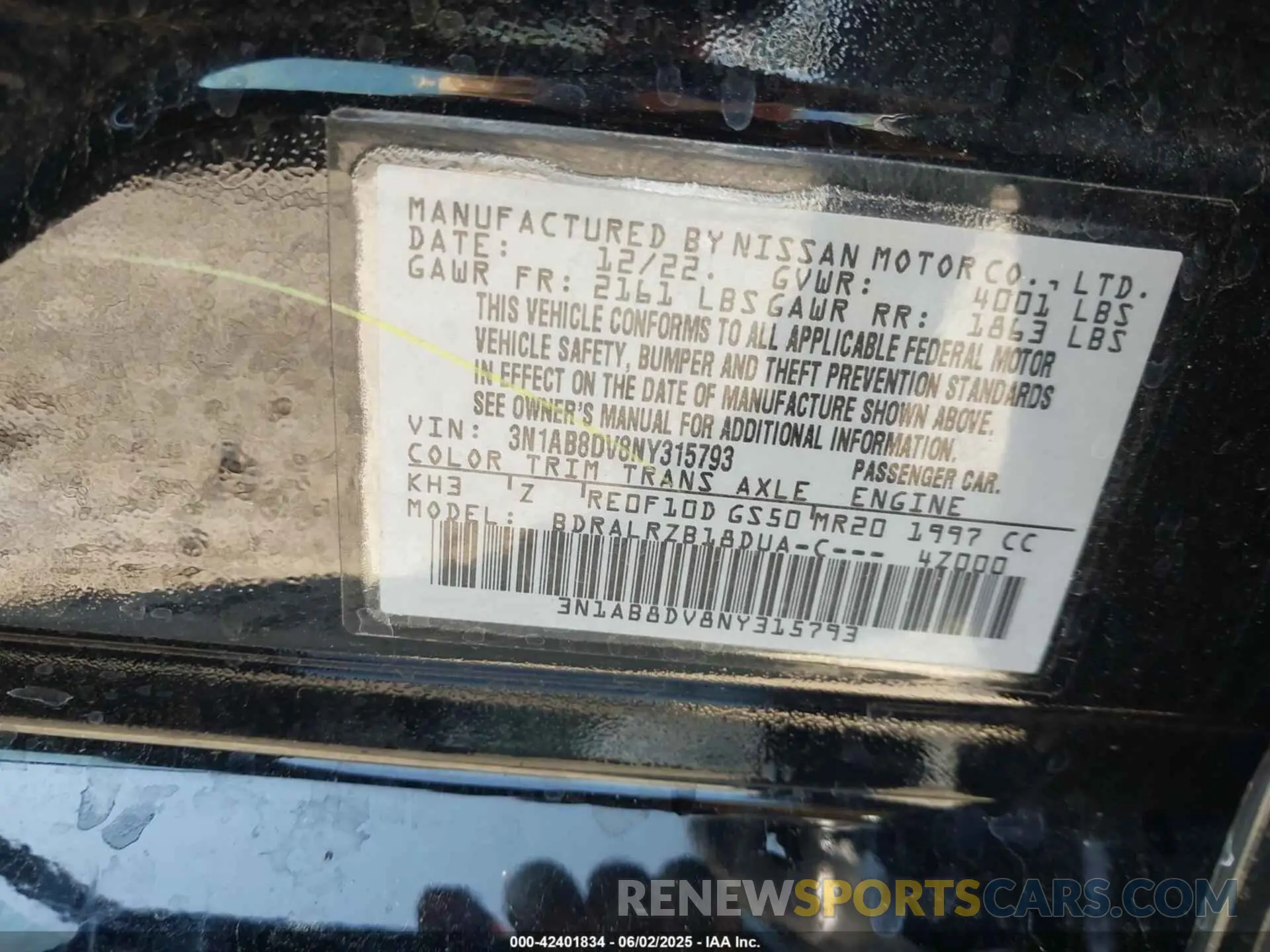 9 Photograph of a damaged car 3N1AB8DV8NY315793 NISSAN SENTRA 2022