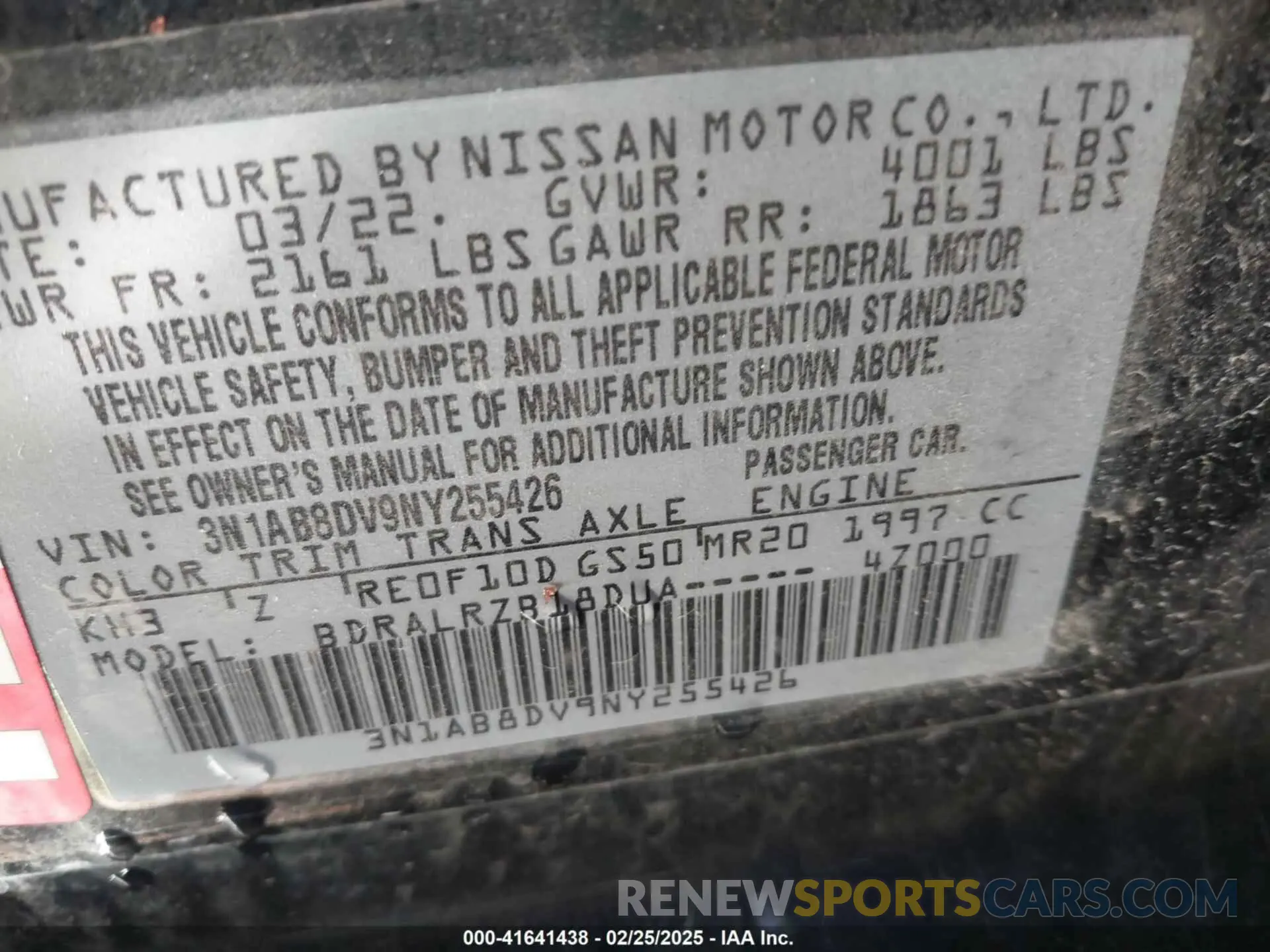 9 Photograph of a damaged car 3N1AB8DV9NY255426 NISSAN SENTRA 2022